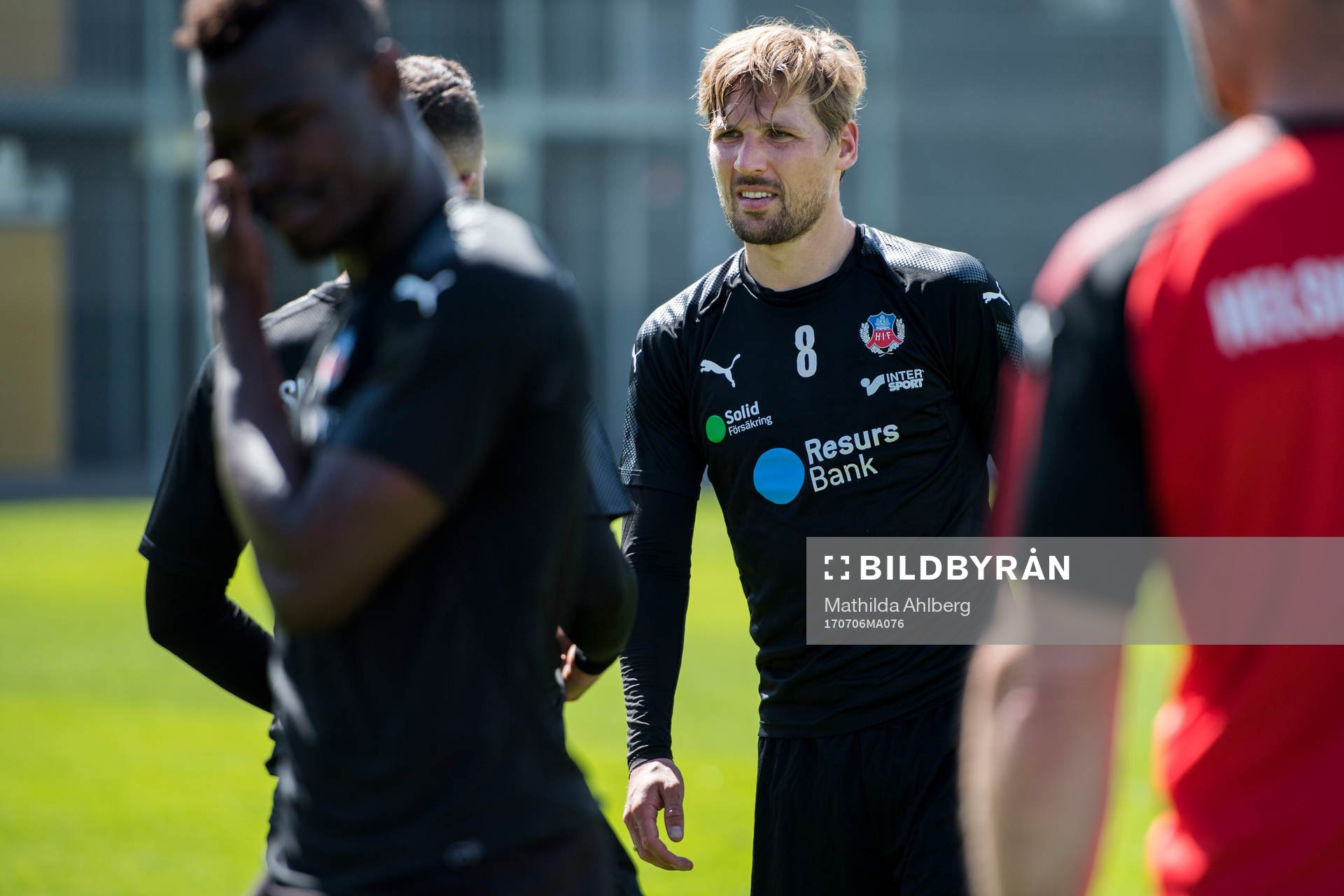 Helsingborgs Martin Christensen under en fotbollstränings den 6 juli 2017 i Helsingborg.
