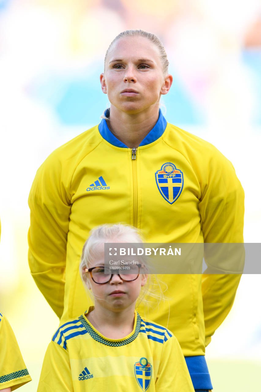Sveriges Jonna Andersson vid lineup innan