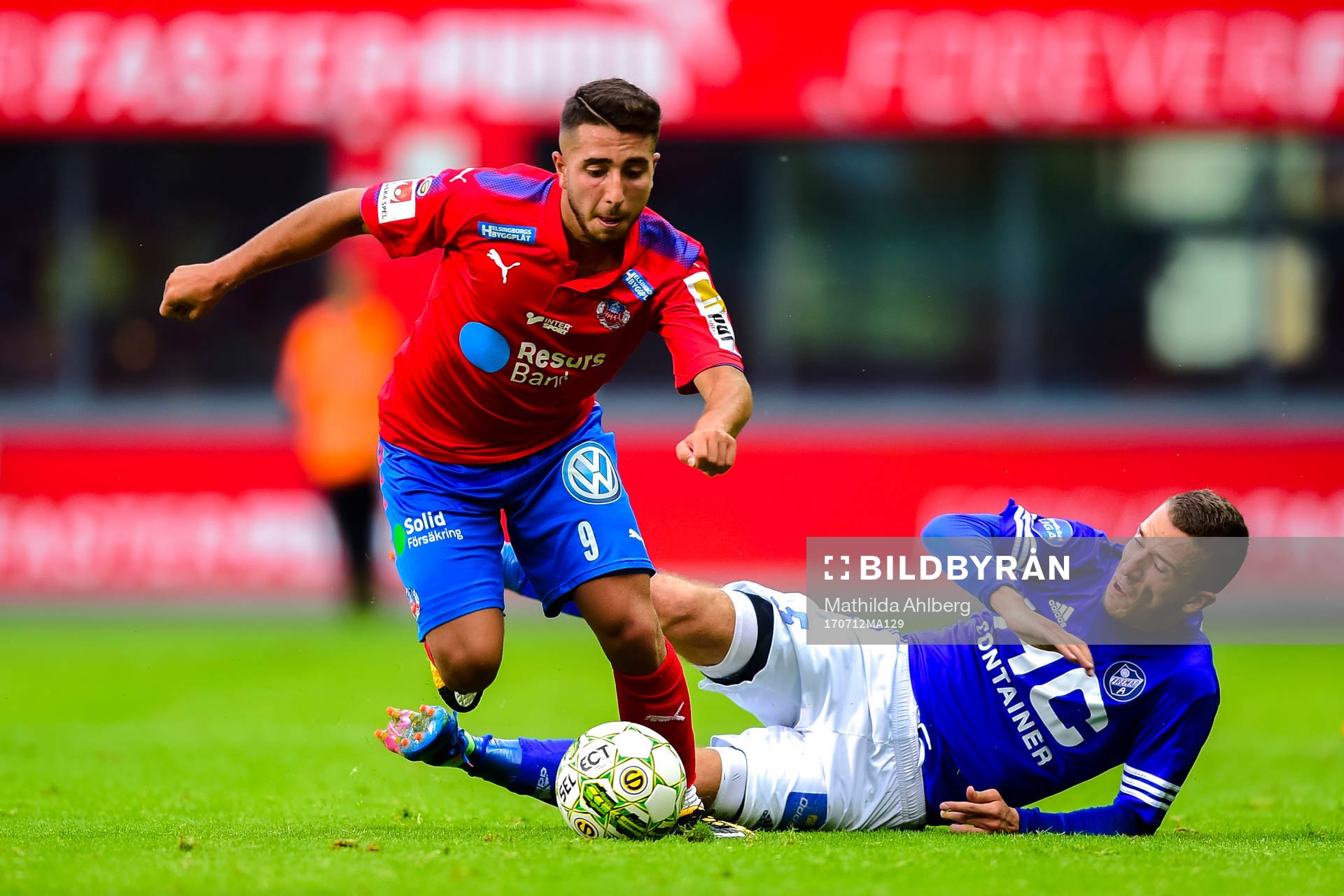 Helsingborgs Moustafa Zeidan under träningsmatchen i fotboll mellan Helsingborg och Fremad Amager den 12 juli 2017 i Falsterbo.