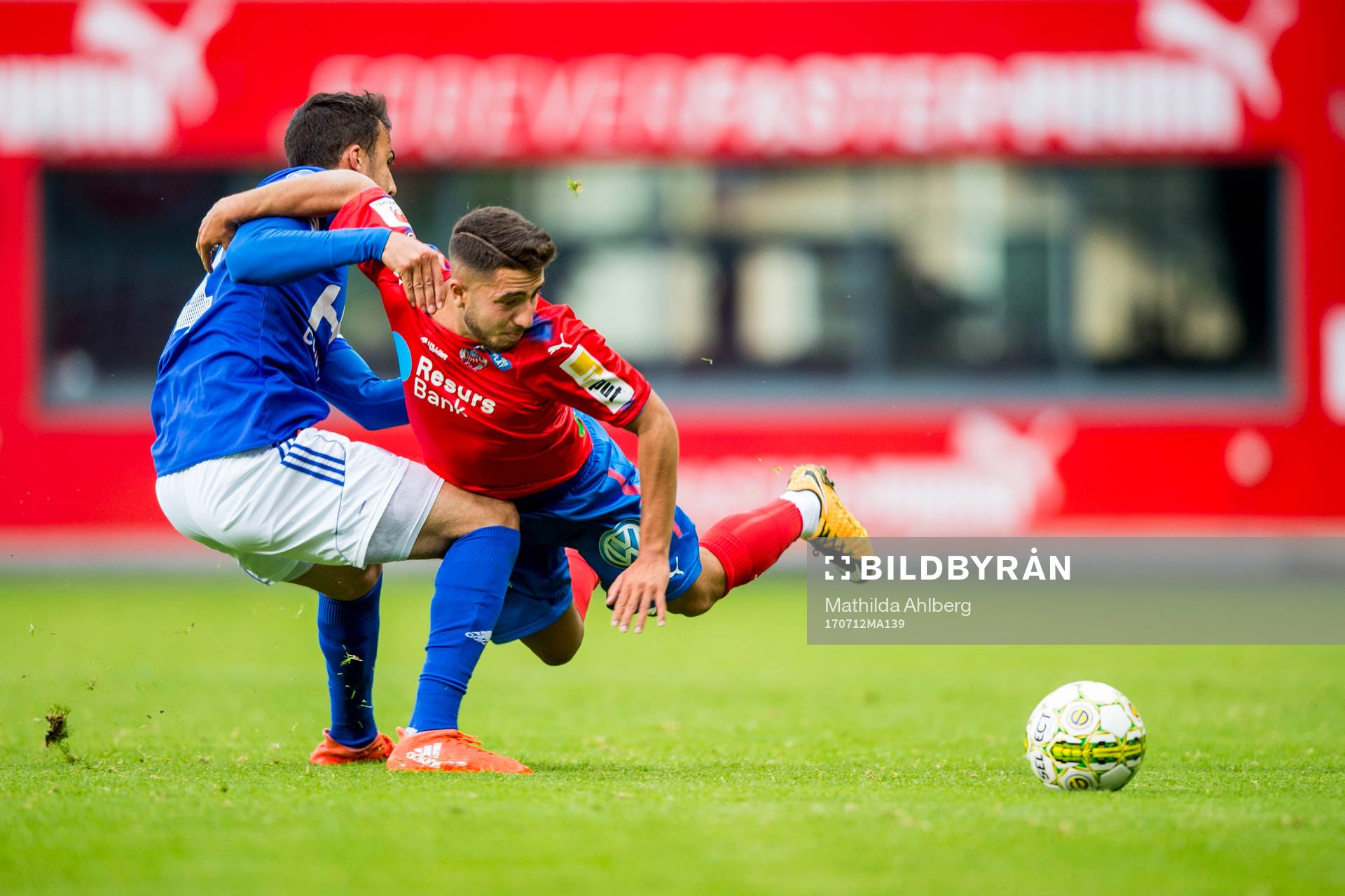 Helsingborgs Moustafa Zeidan under träningsmatchen i fotboll mellan Helsingborg och Fremad Amager den 12 juli 2017 i Falsterbo.