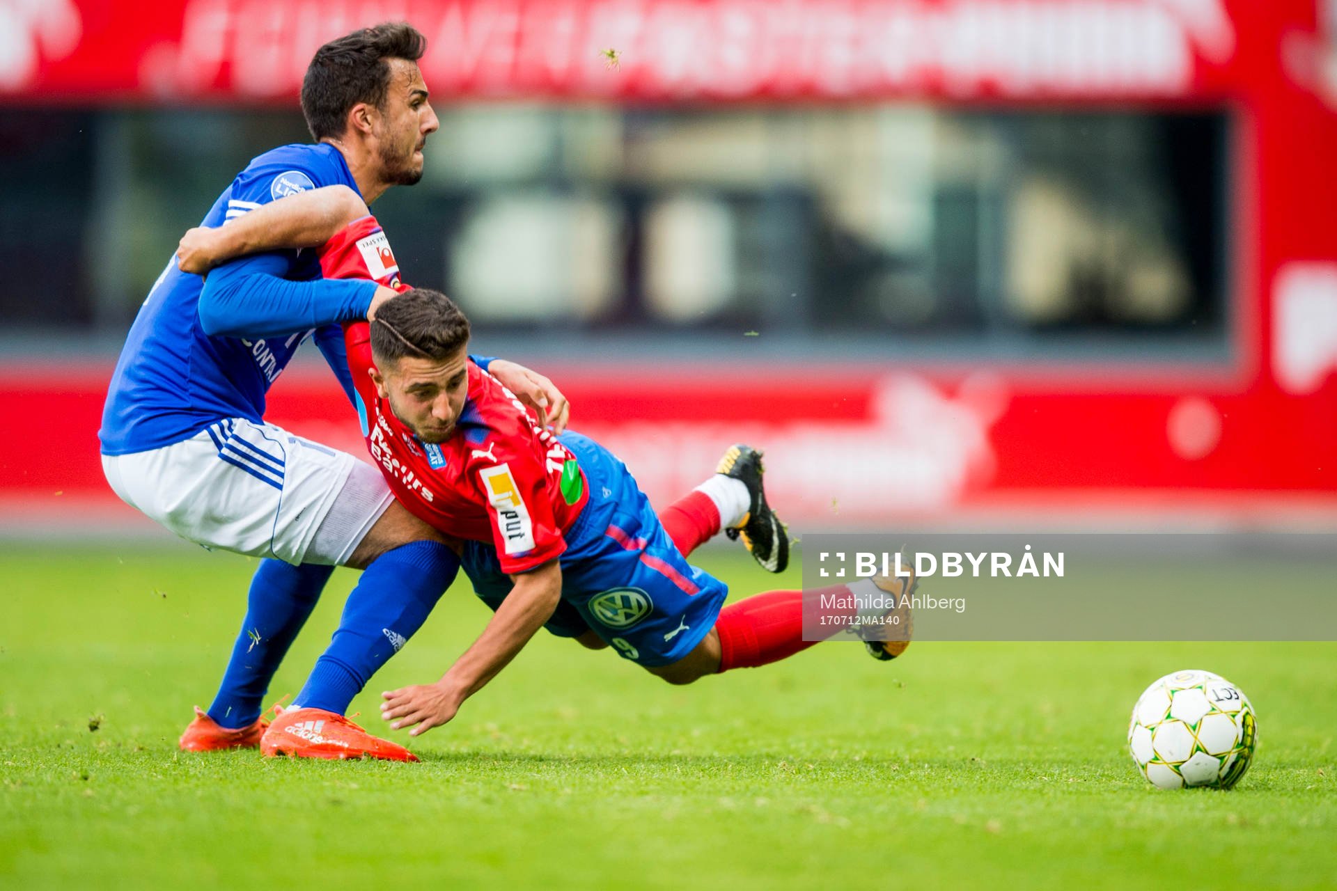 Helsingborgs Moustafa Zeidan under träningsmatchen i fotboll mellan Helsingborg och Fremad Amager den 12 juli 2017 i Falsterbo.
