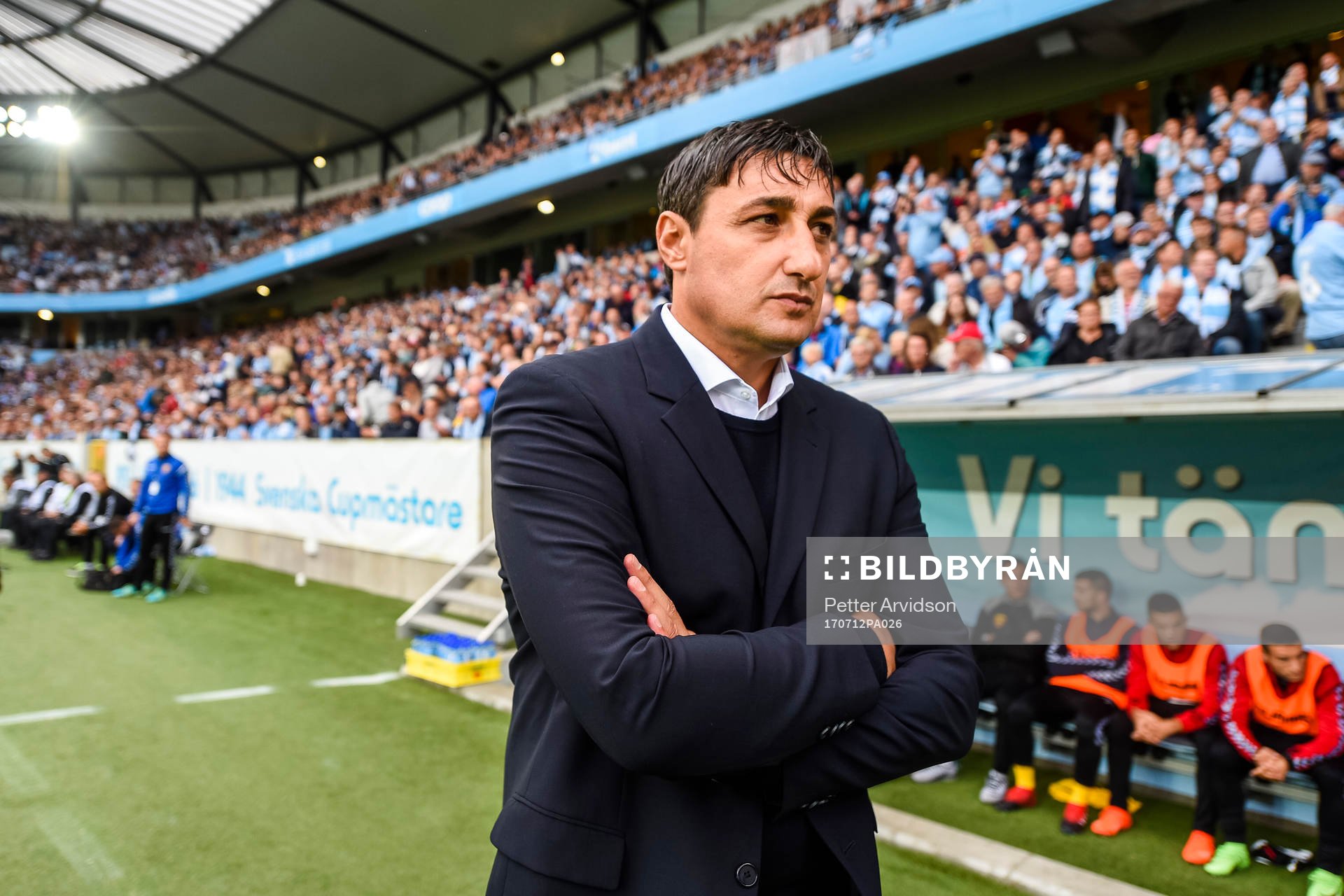 Vardars tränare Goce Sedloski före fotbollsmatchen i