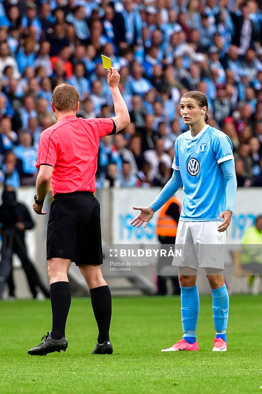 Malmö FFs Pawel Cibicki får en varning