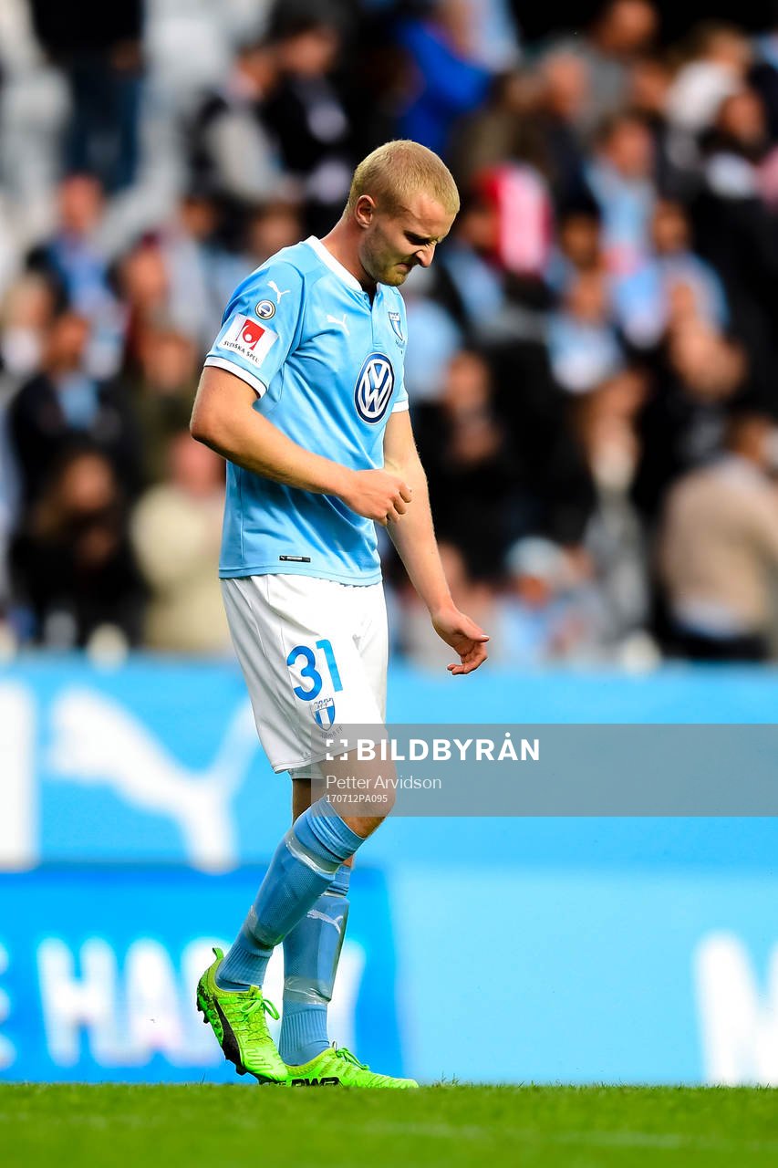 Malmö FFs Franz Brorsson och Anton Tinnerholm deppar