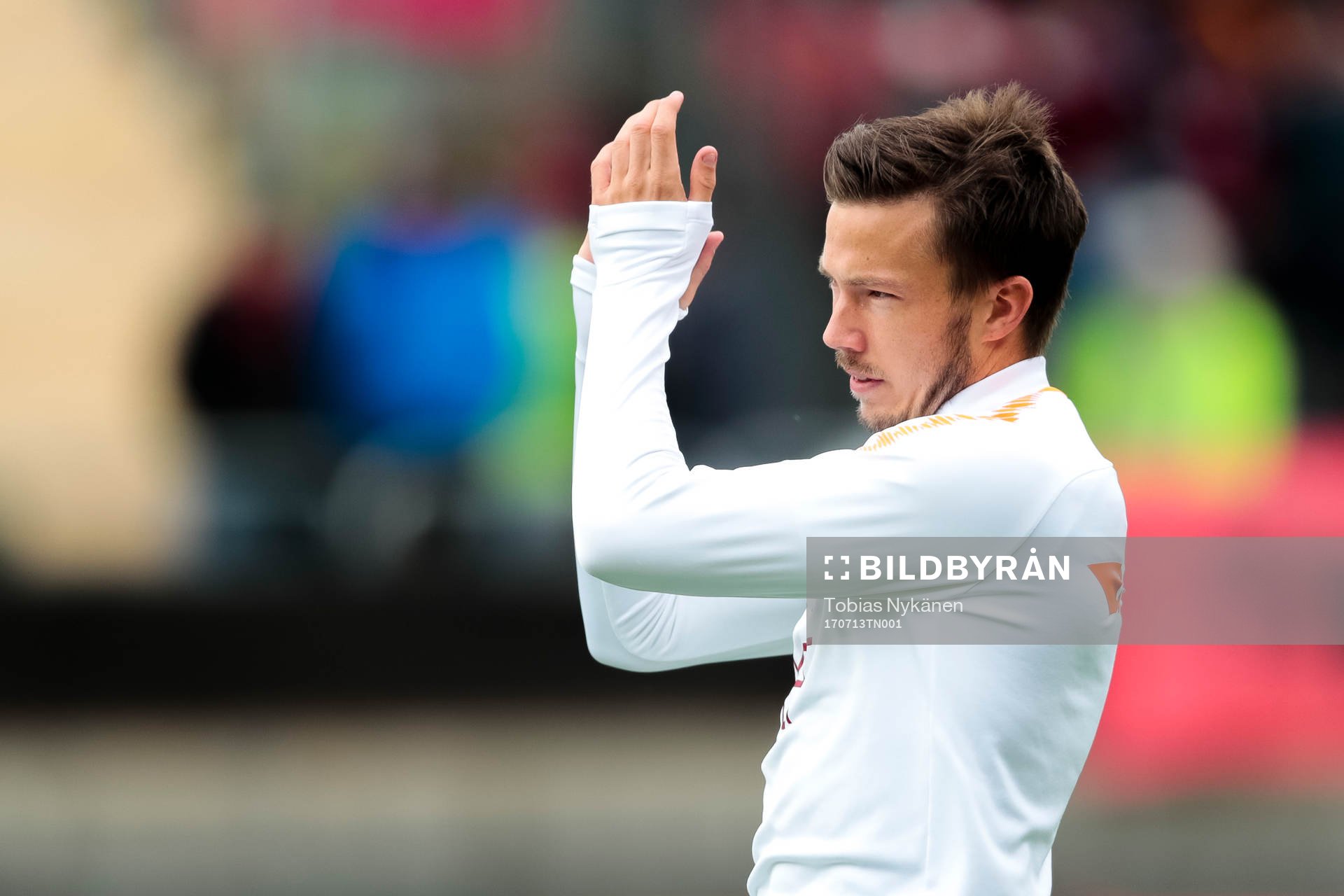 galatasarays Martin Linnes före fotbollsmatchen i kvalet