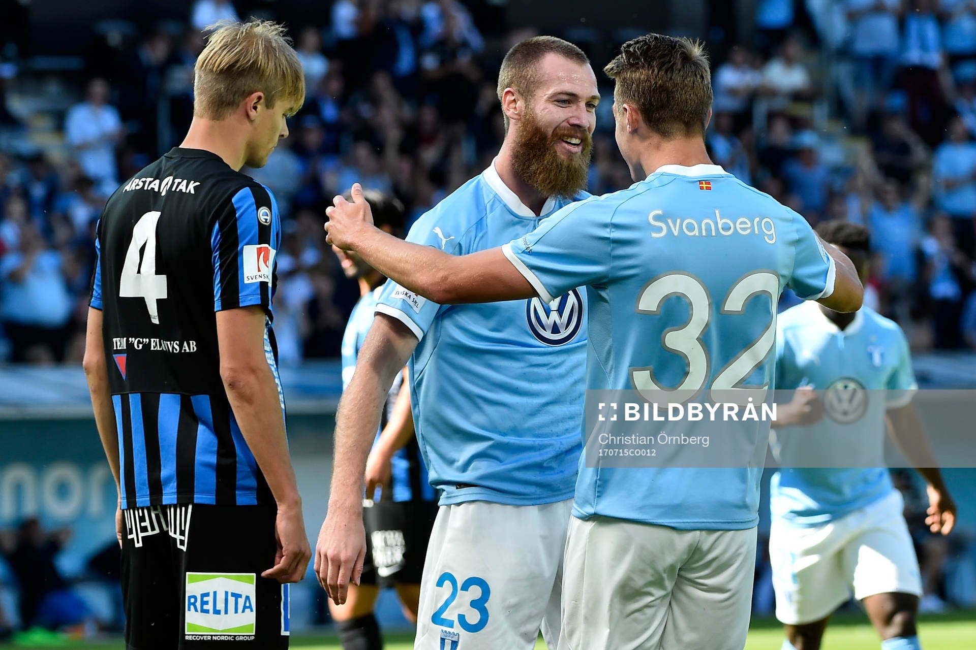 Malmö FFs Jo Inge Berget, gjorde 1-0, och jublar med
