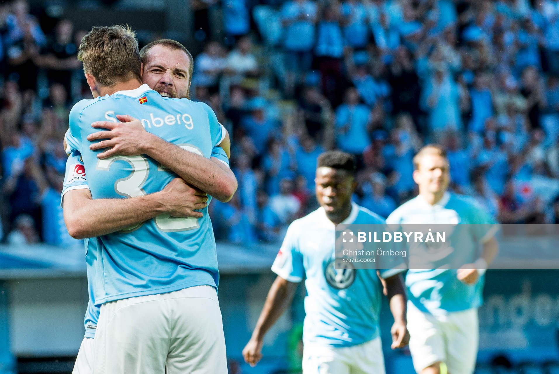 Malmö FFs Mattias Svanberg och Jo Inge Berget jublar