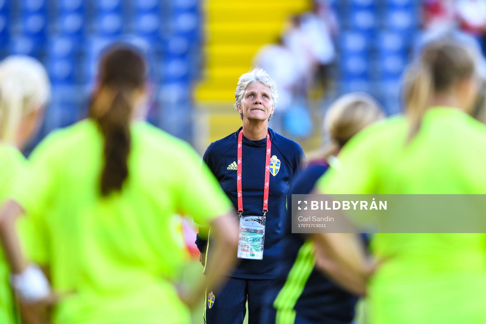 Sveriges förbundskapten Pia Sundhage  före
