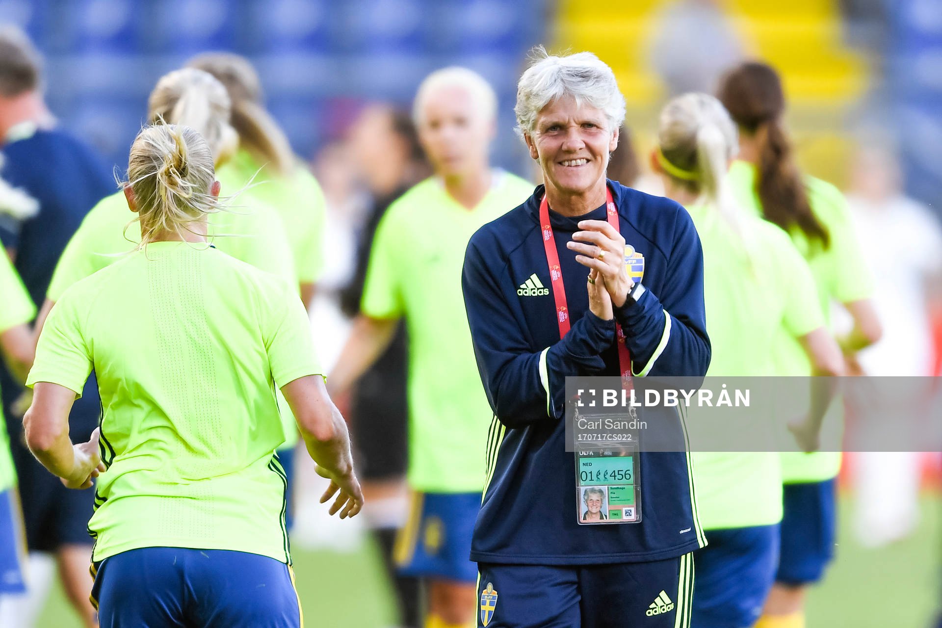 Sveriges förbundskapten Pia Sundhage  före
