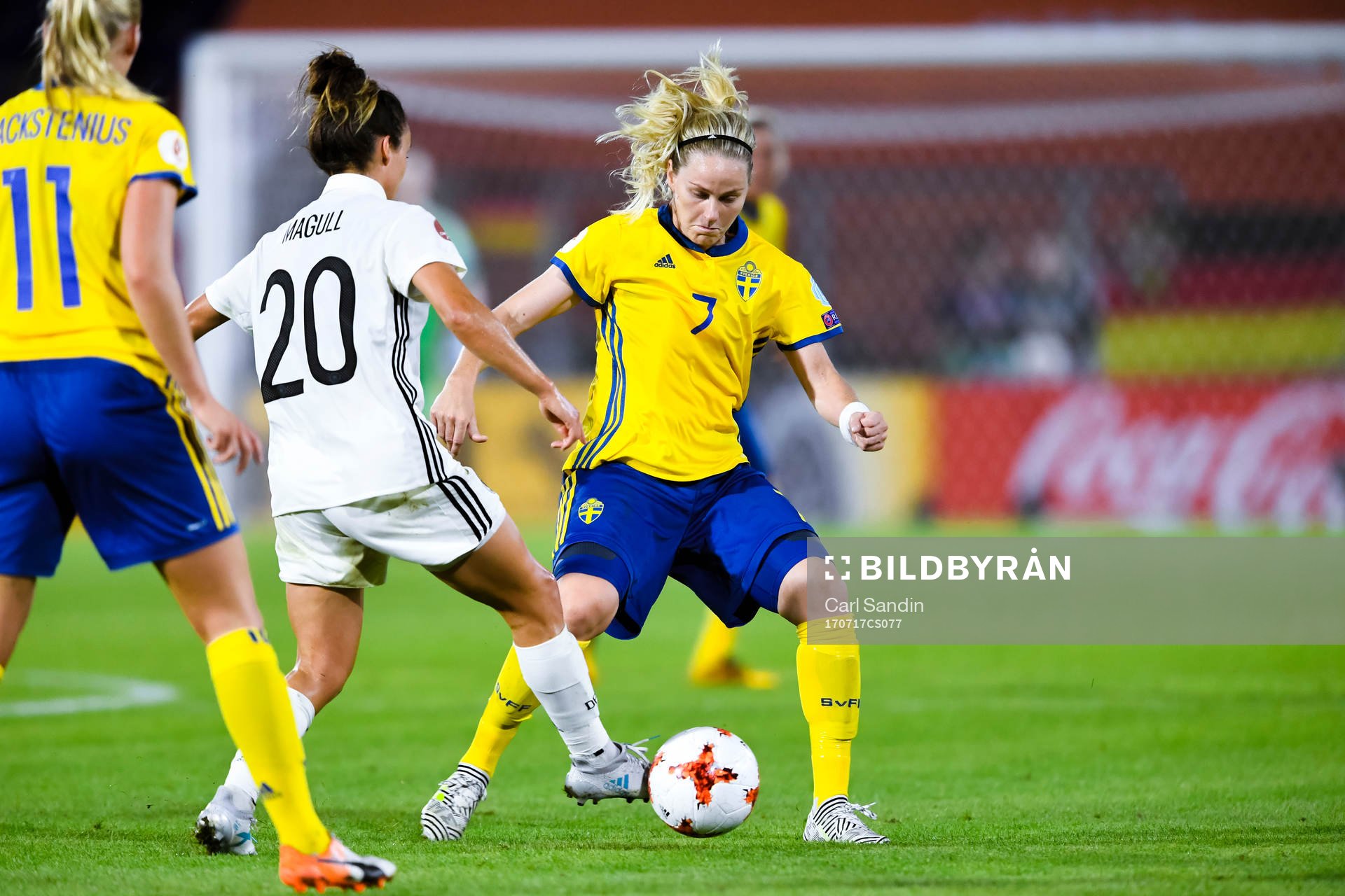 Sveriges Lisa Dahlkvist  i fotbollsmatchen mellan Tyskland
