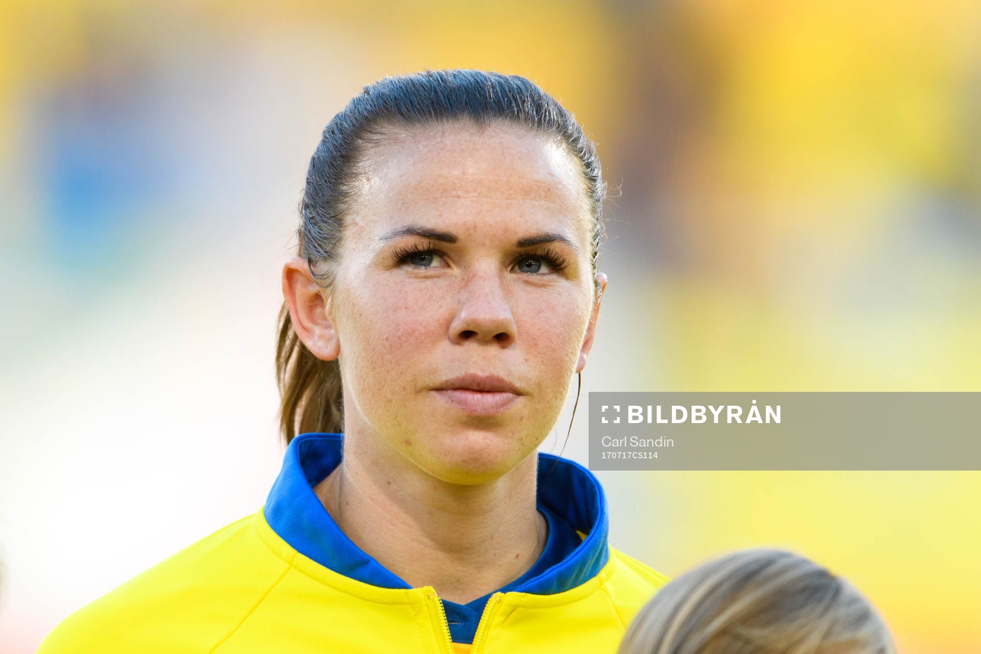 Sveriges Jessica Samuelsson vid lineup innan