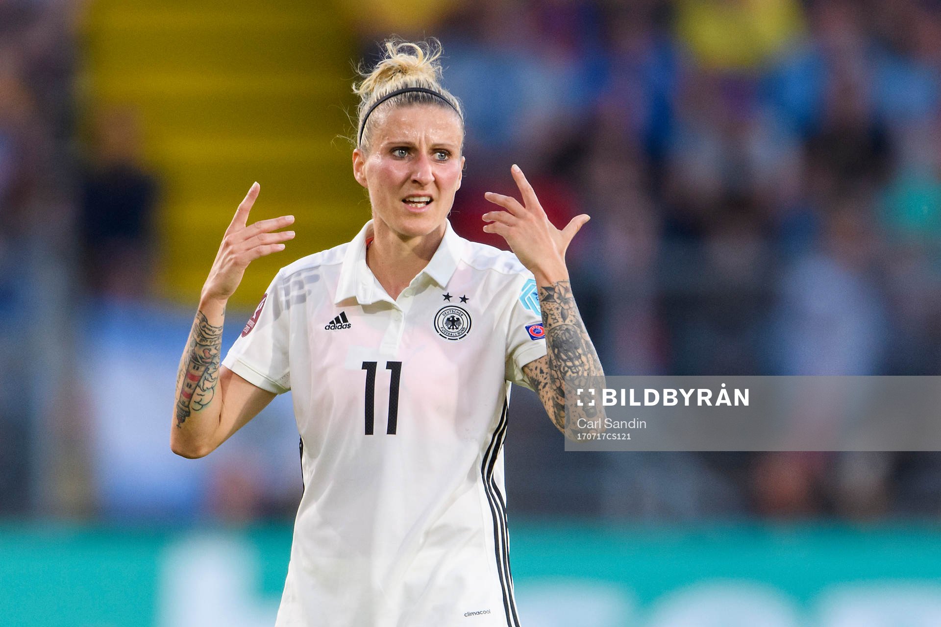 Tysklands Anja Mittag i fotbollsmatchen mellan Tyskland och