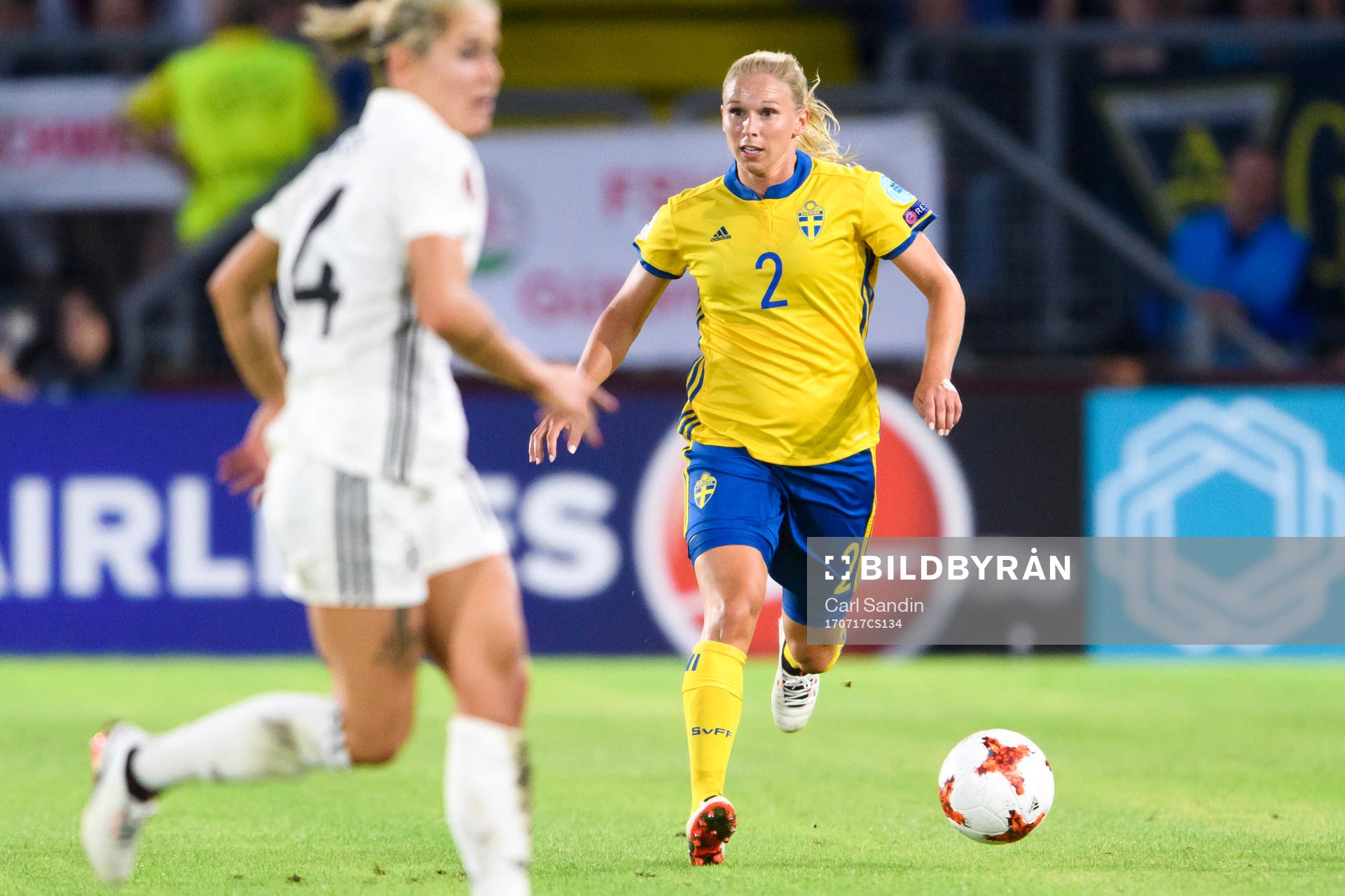 Sveriges Jonna Andersson i fotbollsmatchen mellan Tyskland