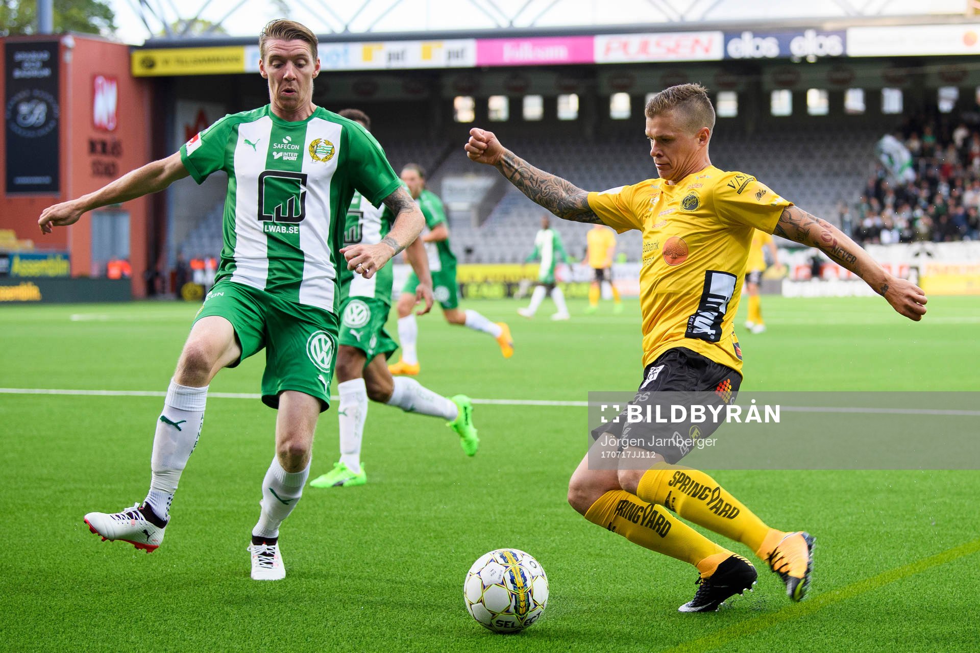 Elfsborgs Samuel Holmén och Hammarbys Birkir Már