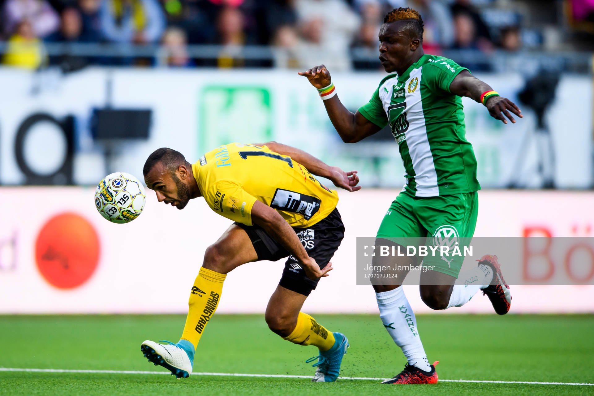 Elfsborgs Issam Jebali och Hammarbys Joseph Aidoo