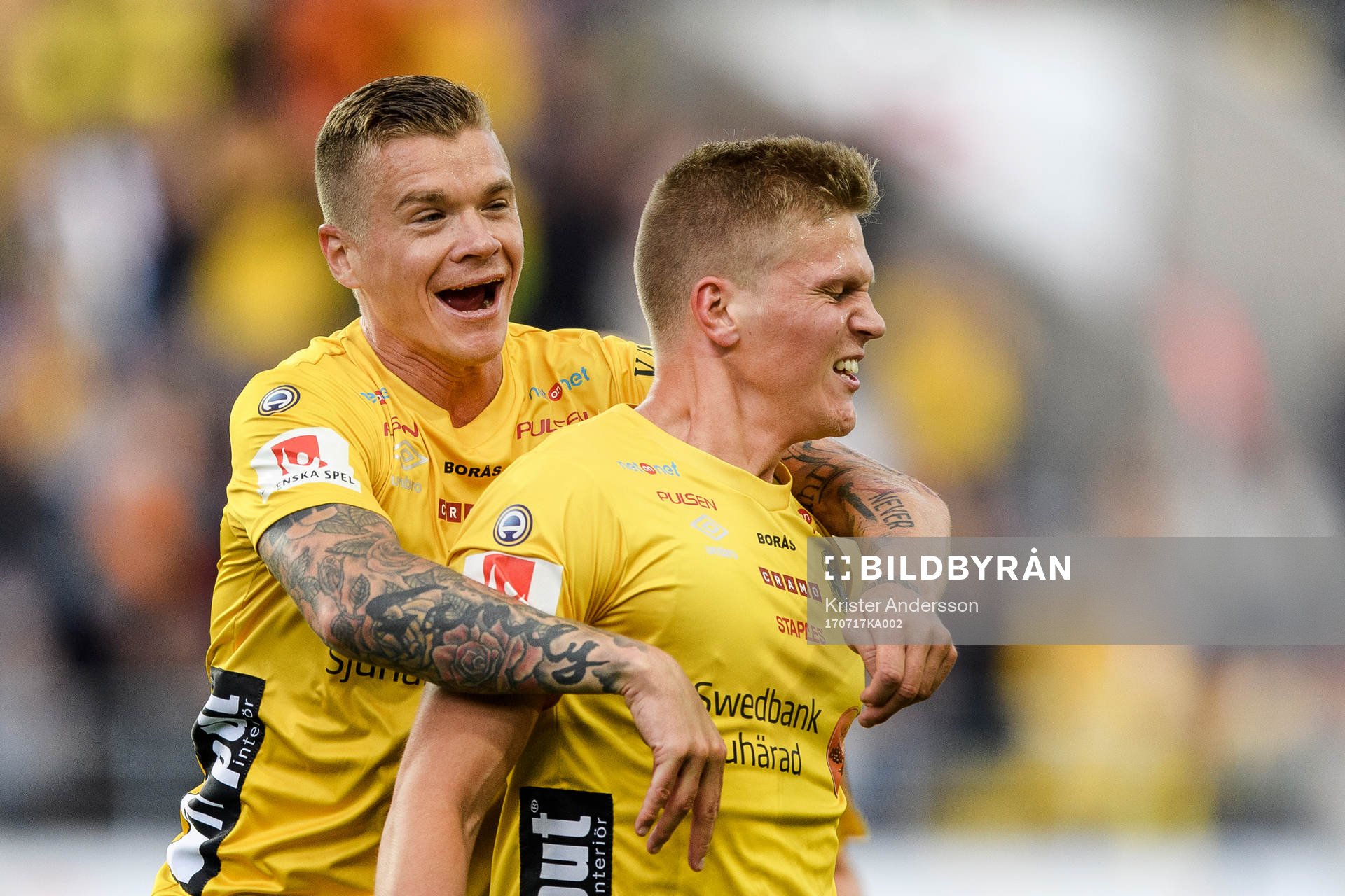 Elfsborgs Joakim Nilsson (h) har gjort 2-0 och jublar
