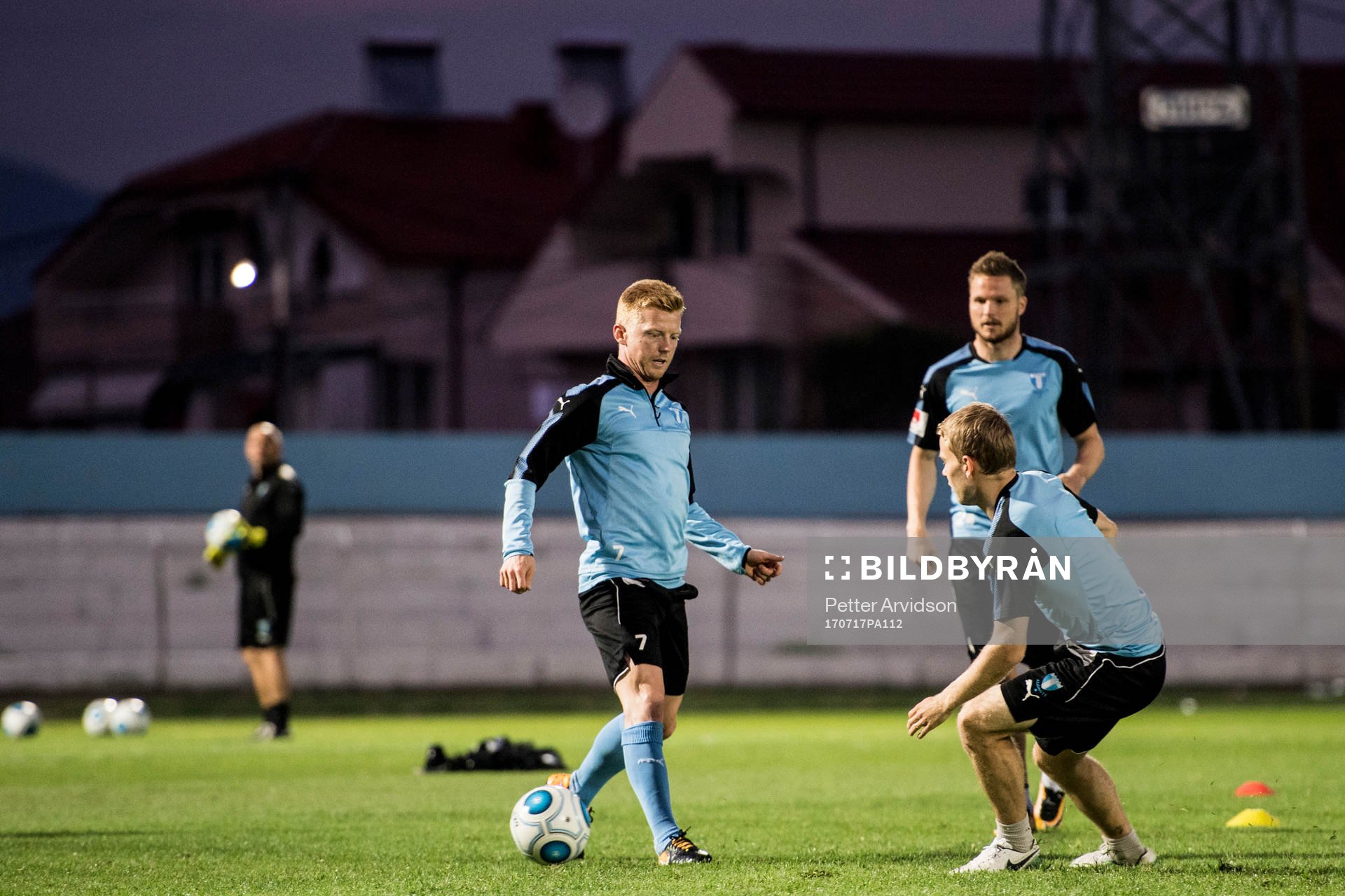 Malmö FFs Anders Christiansen under en träning inför kvalet till Champions League den 17 juli 2017 i Strumica.