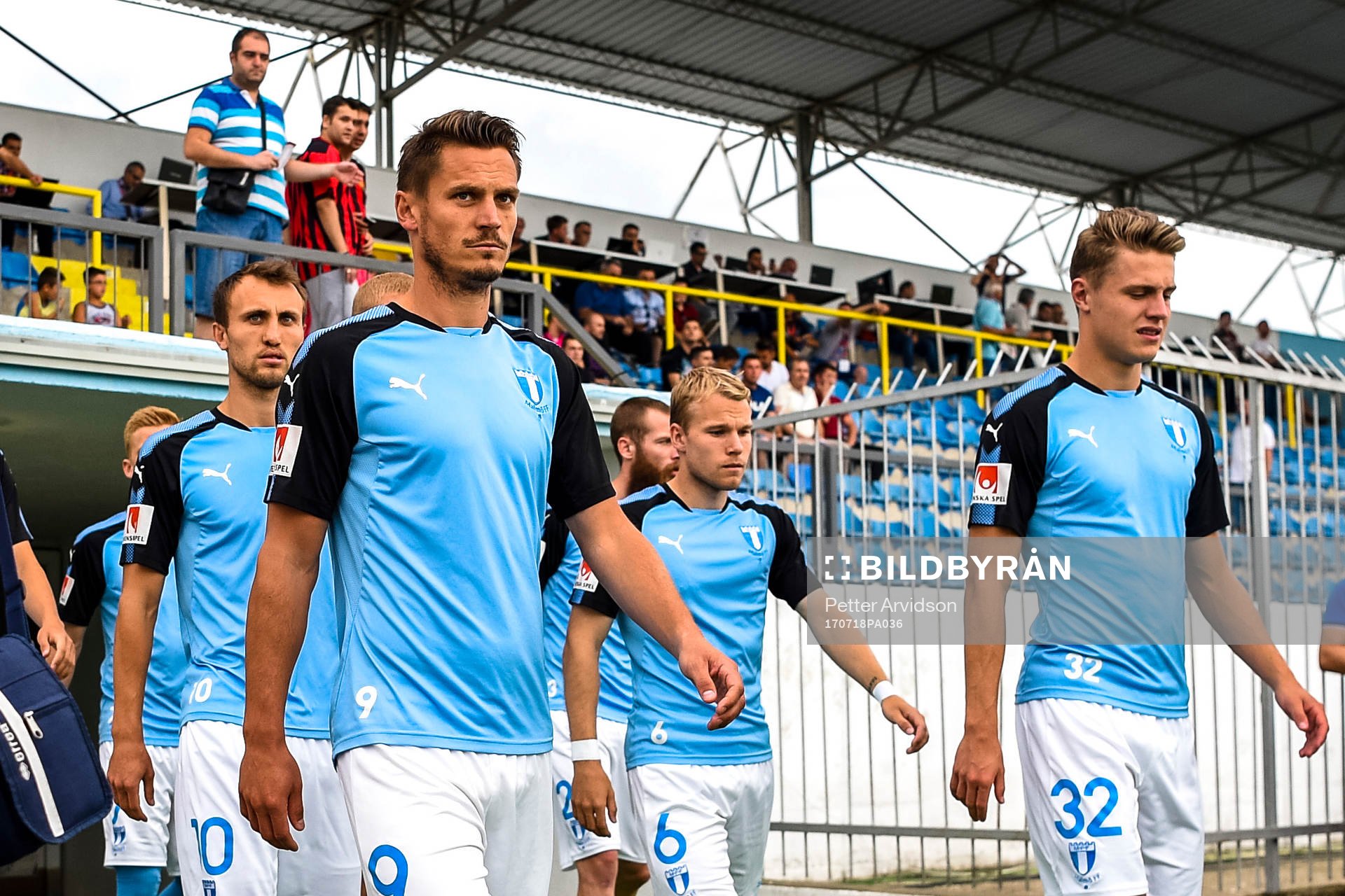 Malmö FFs Markus Rosenberg före en fotbollsmatch mellan