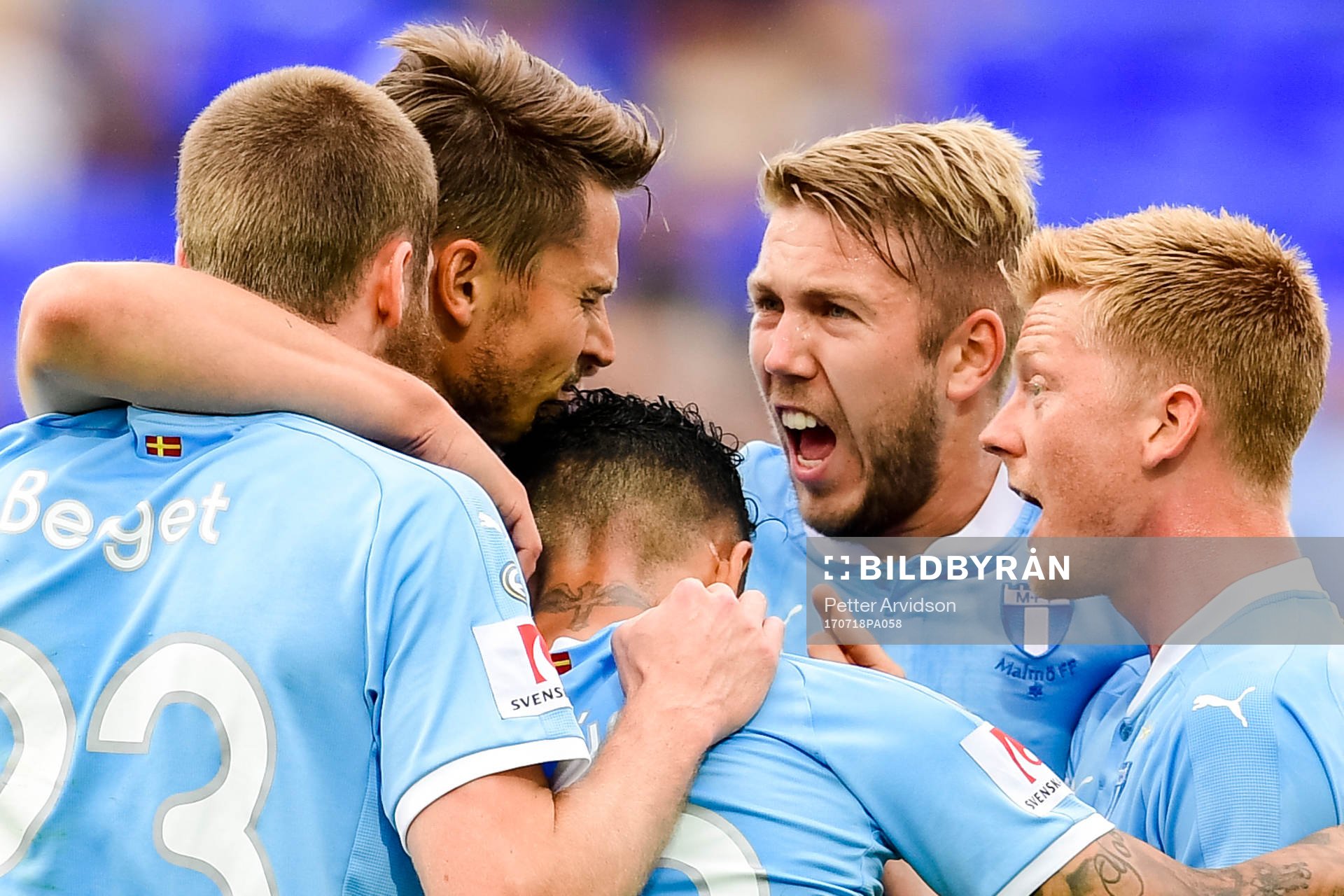 Malmö FFs Anton Tinnerholm och Anders Christiansen jublar