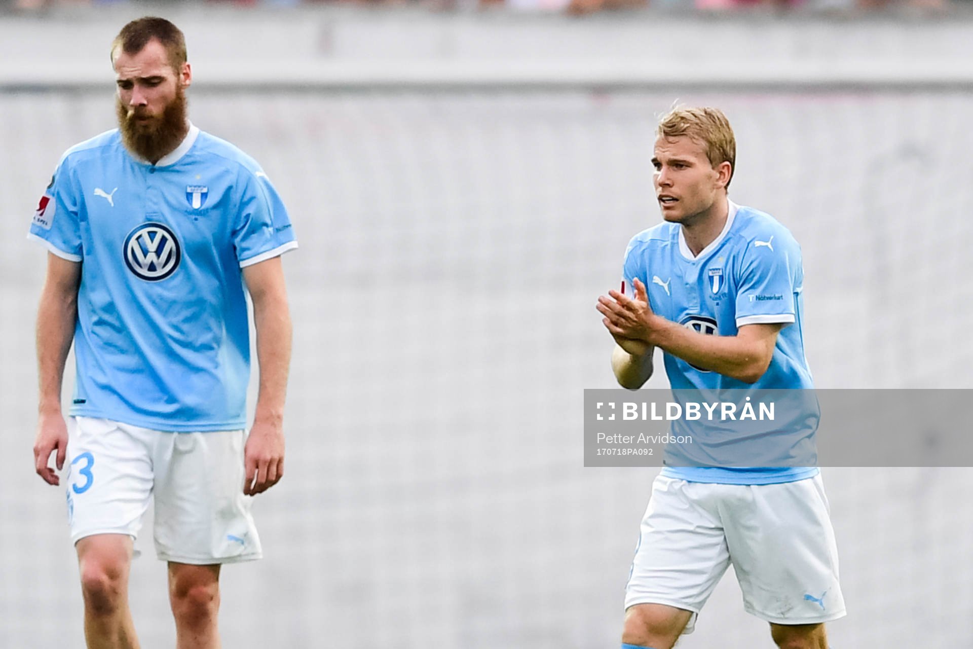 Malmö FFs Jo Inge Berget, och Oscar Lewicki  deppar