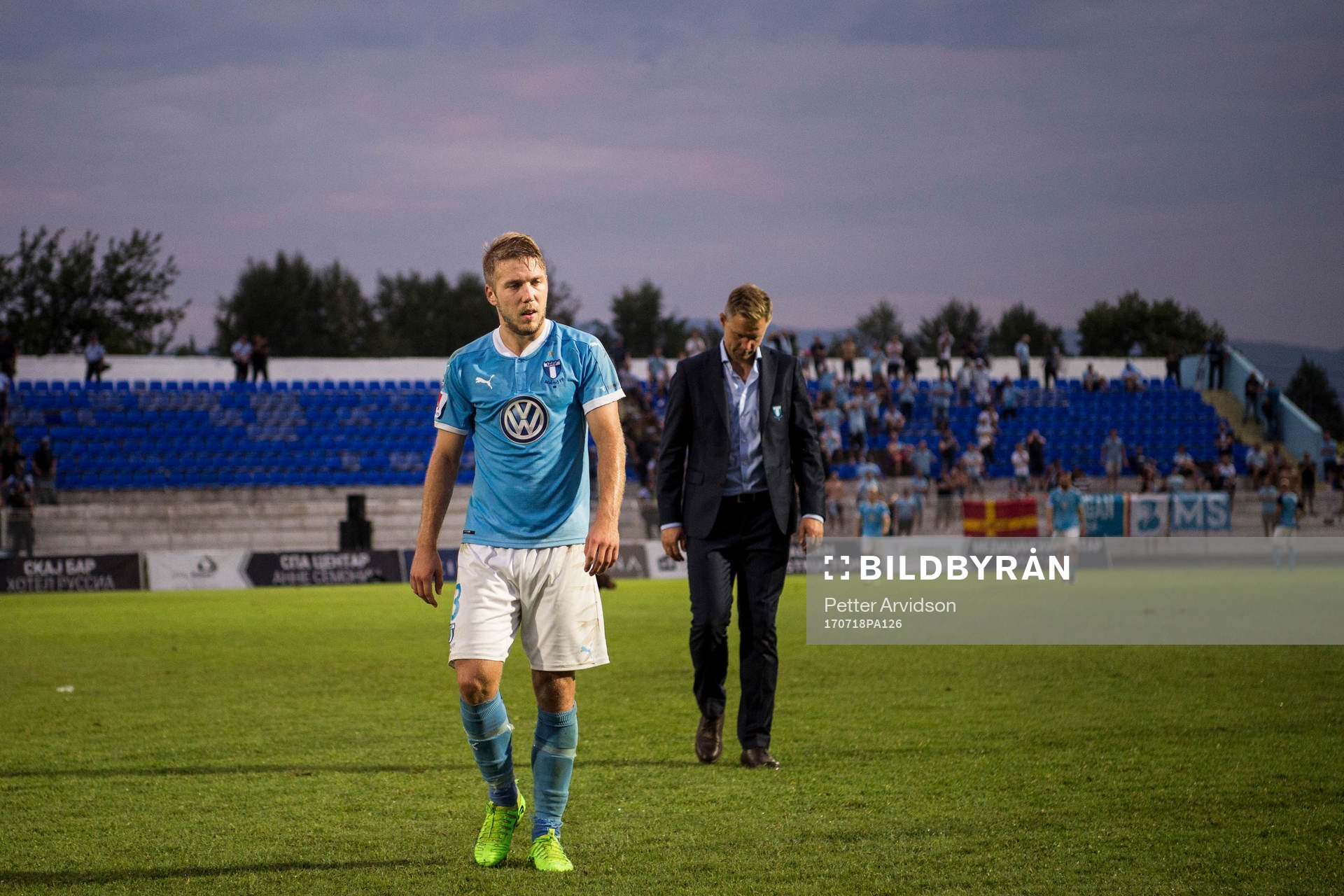 Malmö FFs Anton Tinnerholm och tränare Magnus Pehrsson