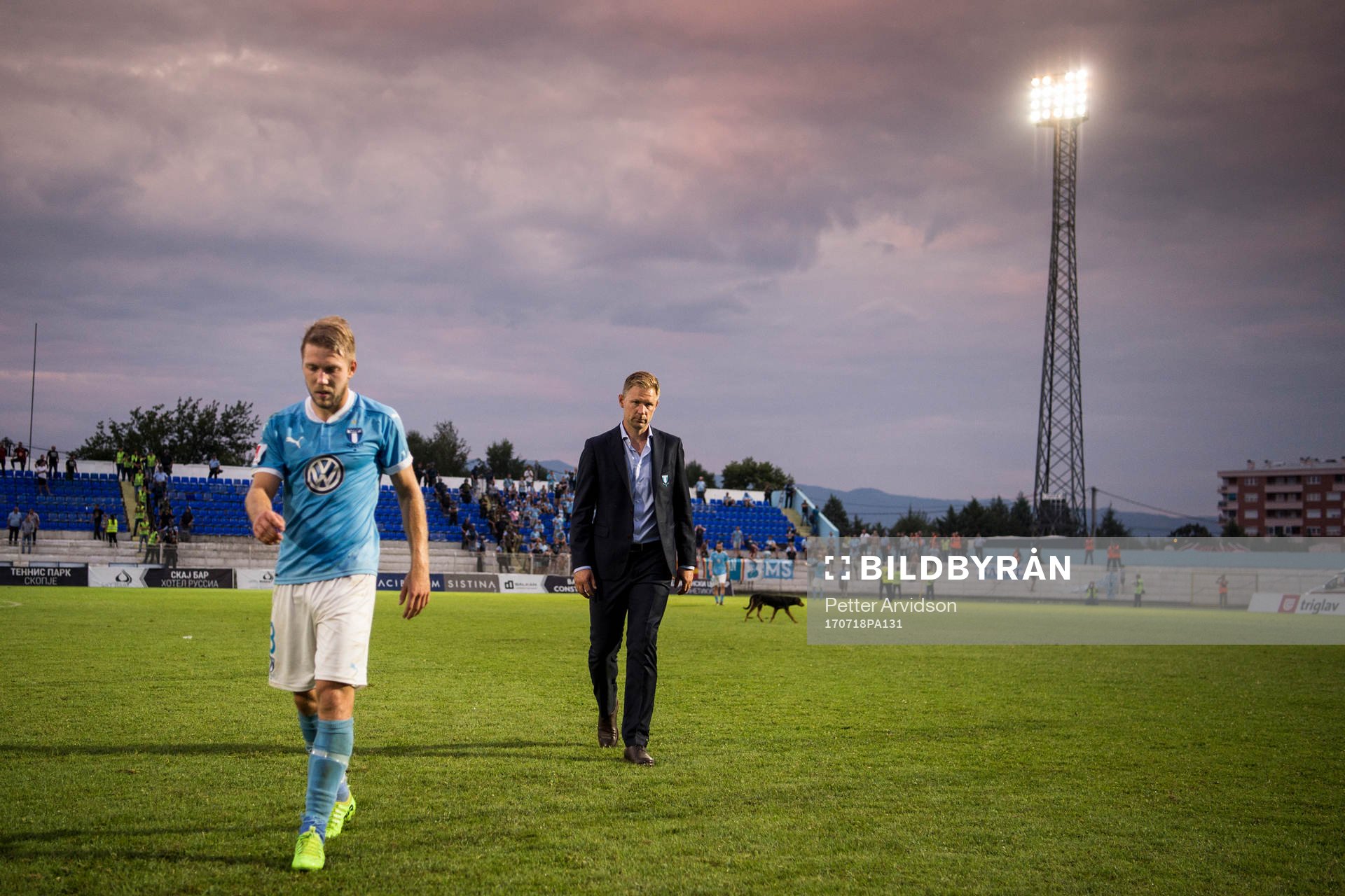 Malmö FFs Anton Tinnerholm och tränare Magnus Pehrsson