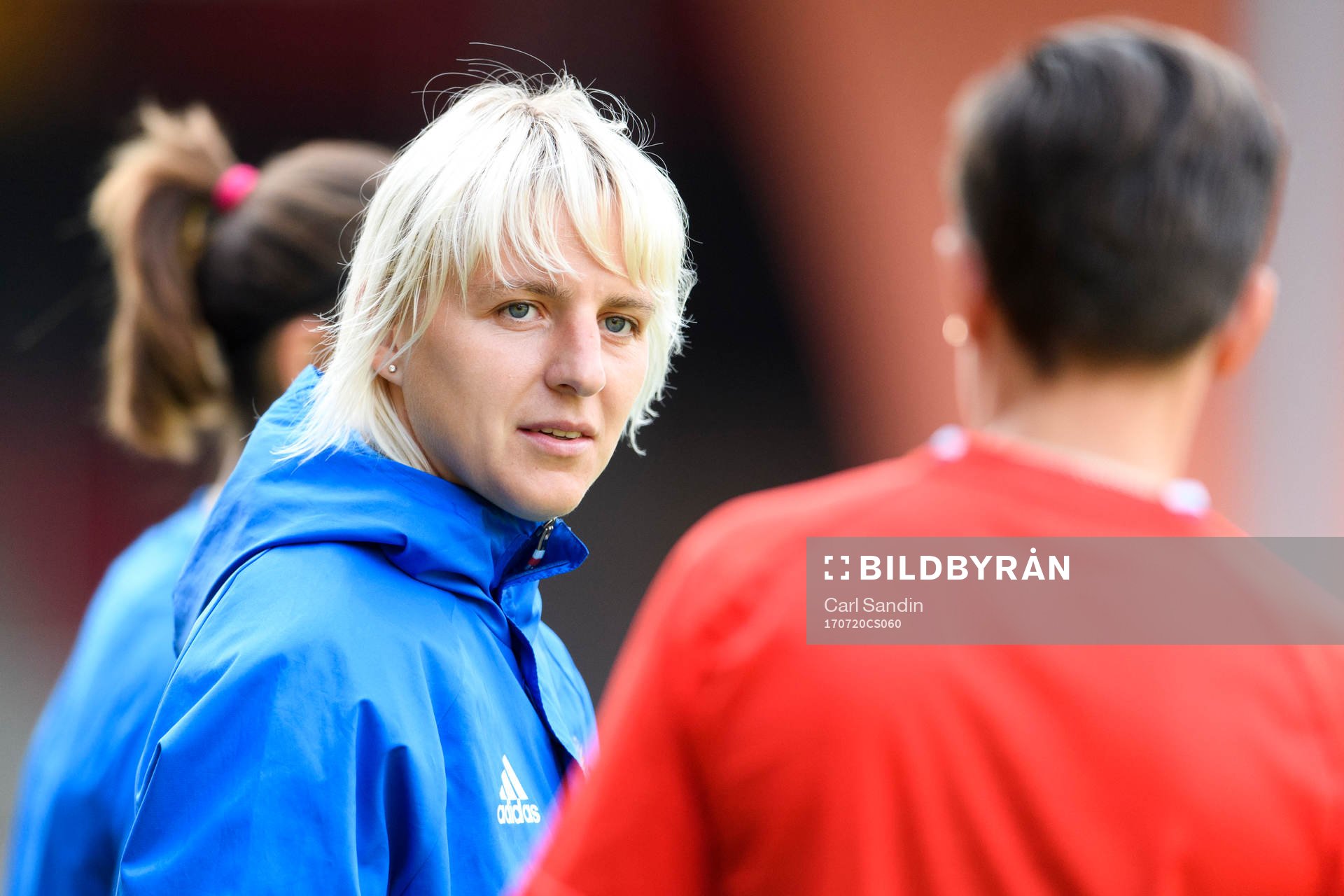 Elena Morozova på en träning med det ryska landslaget under dag 5 av fotbolls-EM den 20 juli 2017 i Deventer.