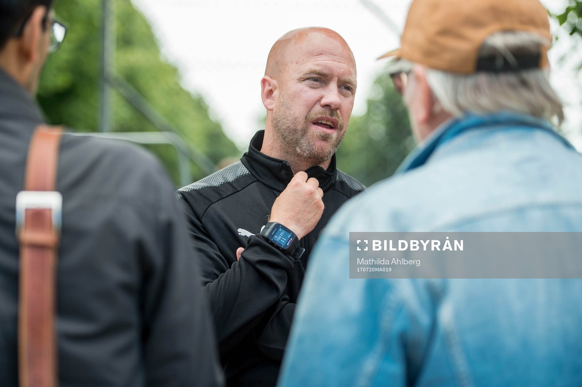 Malmö FFs assisterande tränare Olof Persson intervjuas efter en fotbollsträning med Malmö FF den 20 juli 2017 i Malmö.