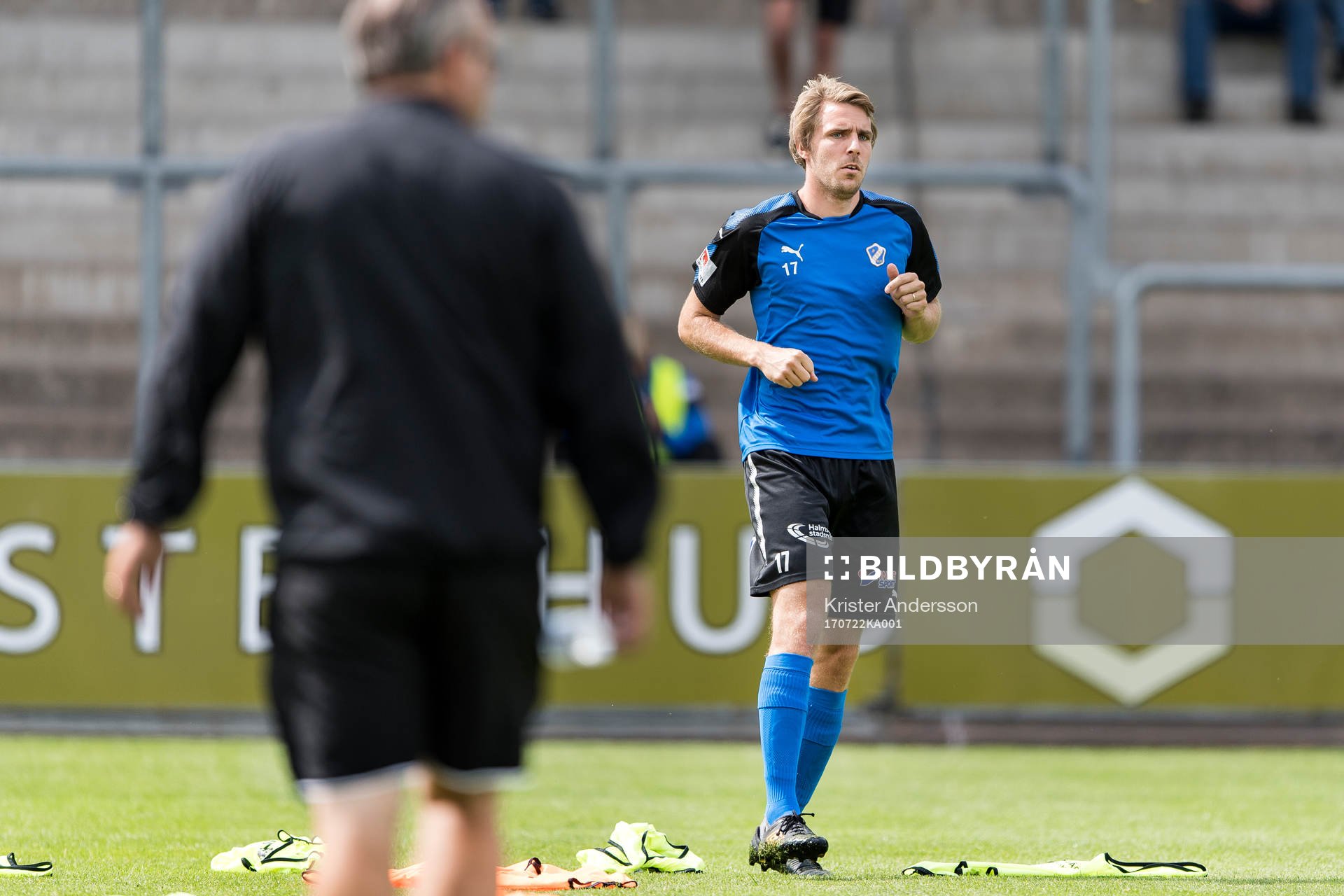 Halmstads Johan Oremo före fotbollsmatchen i Allsvenskan