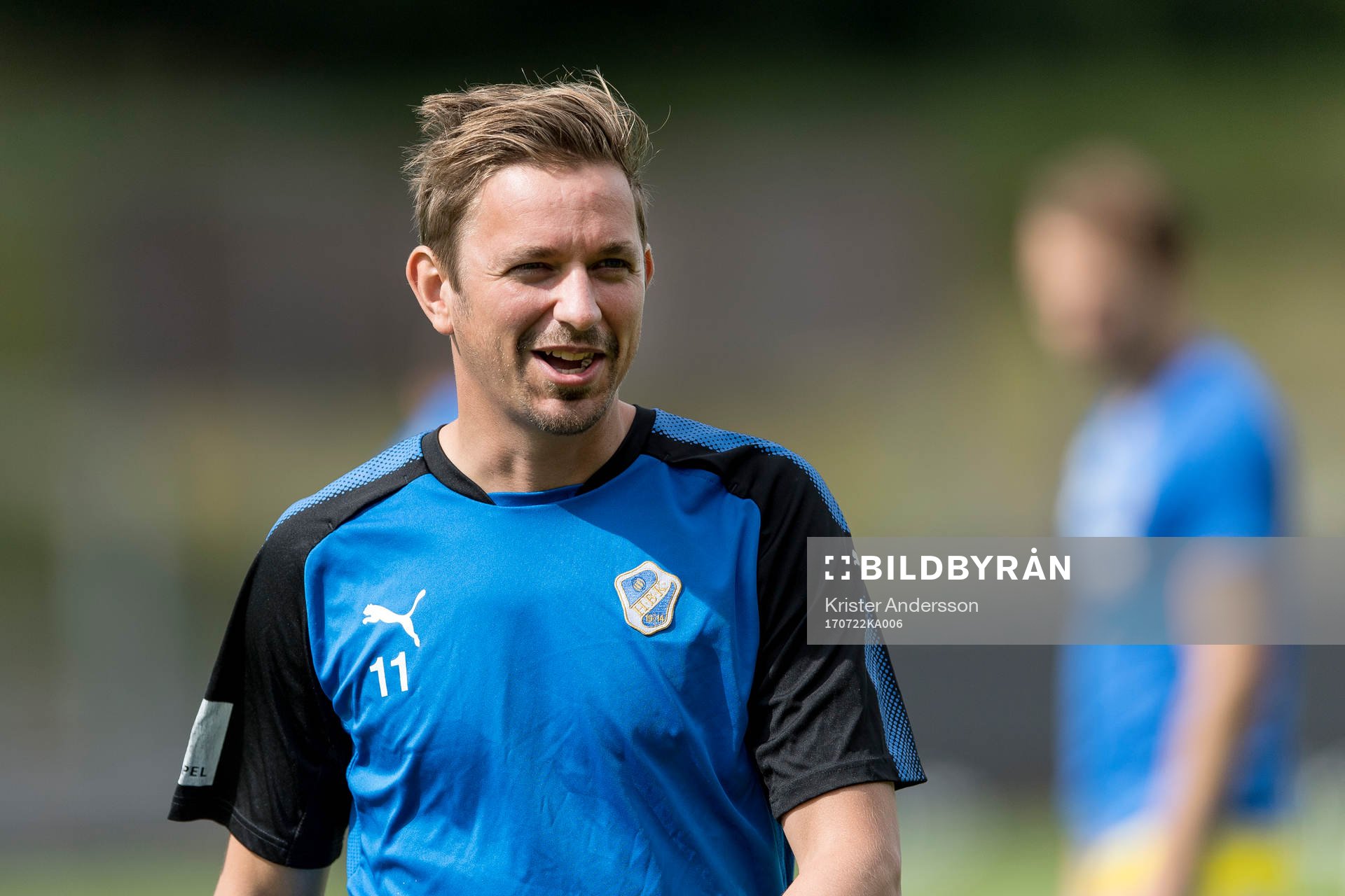 Halmstads Fredrik Olsson före fotbollsmatchen i