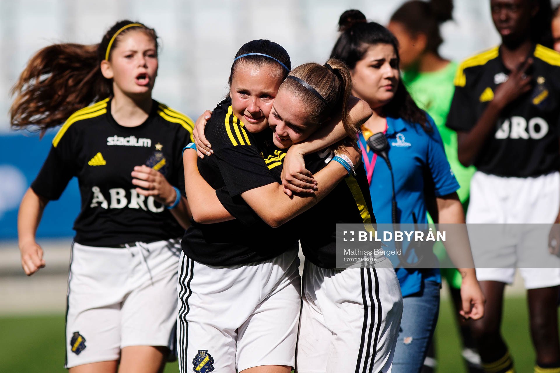 AIKspelare jublar efter vinsten i finalen under Gothia Cup, grupp G14, mellan Hammarby och AIK den 22 juli 2017 i Göteborg.