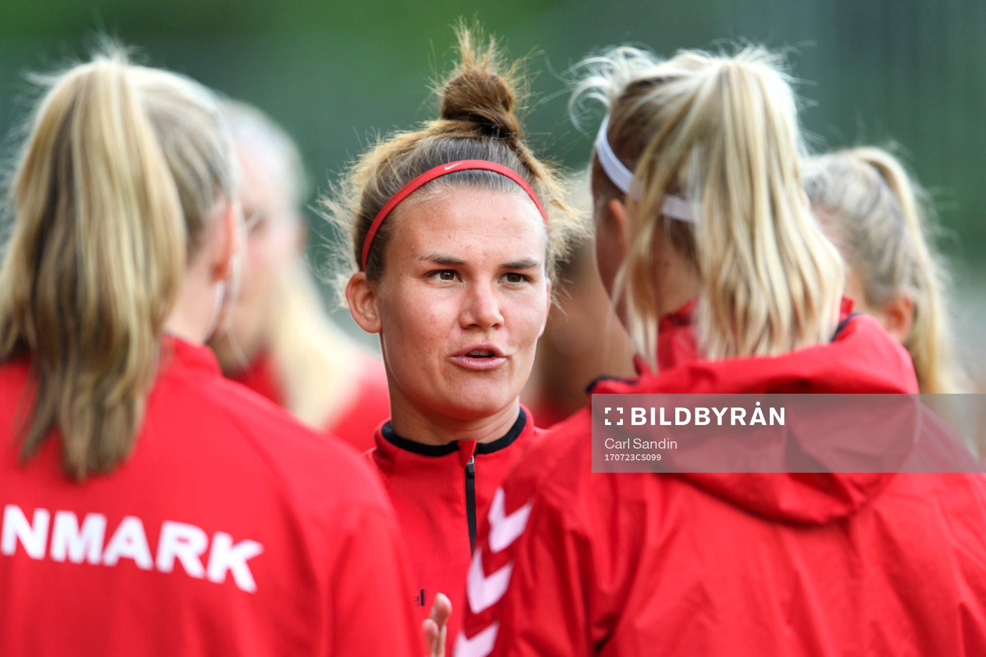 Katrine Veje på en träning med det danska landslaget