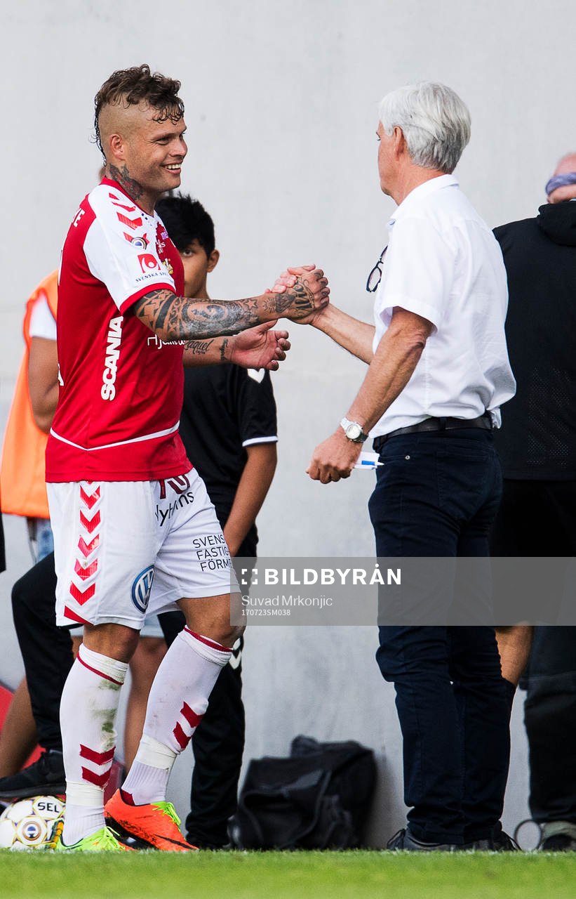 Kalmars Romario Marques Rodrigues och tränare Nanne