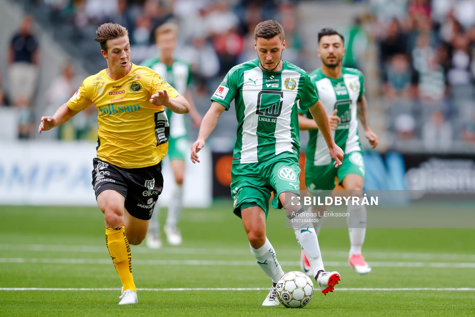 Elfsborgs Simon Olsson och Hammarbys Jeppe Andersen