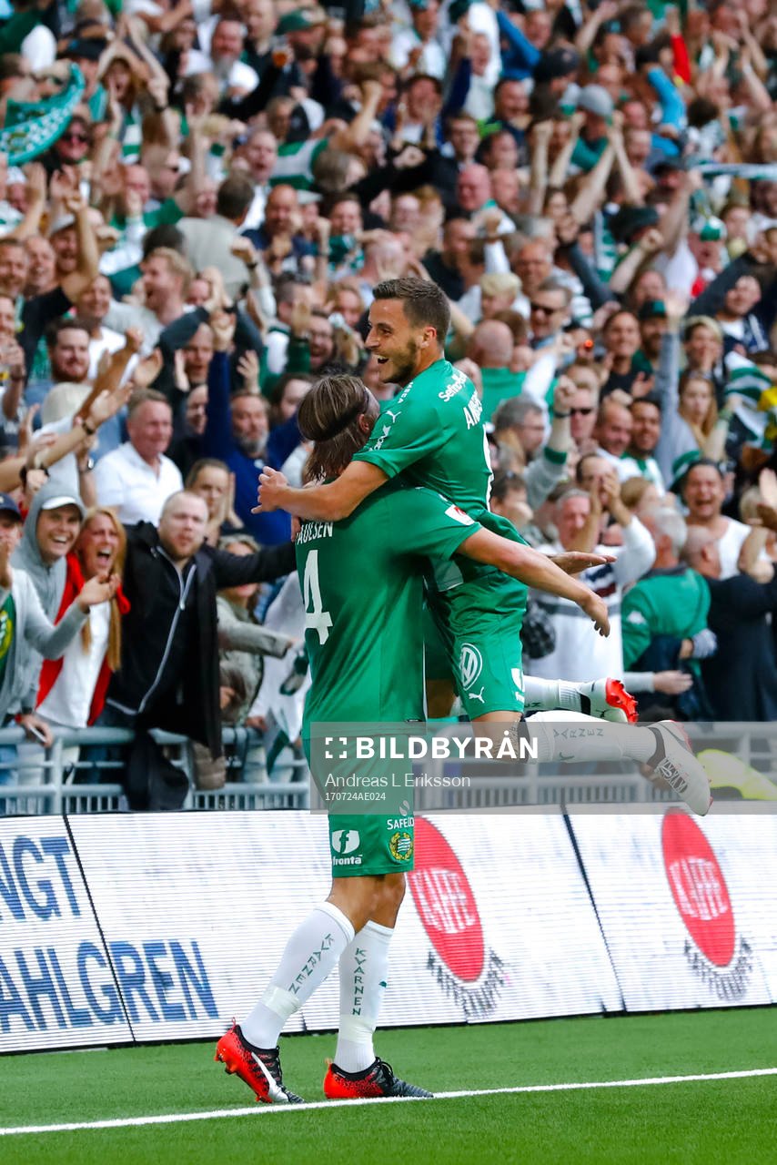 Hammarbys Björn Paulsen och Jeppe Andersen jublar