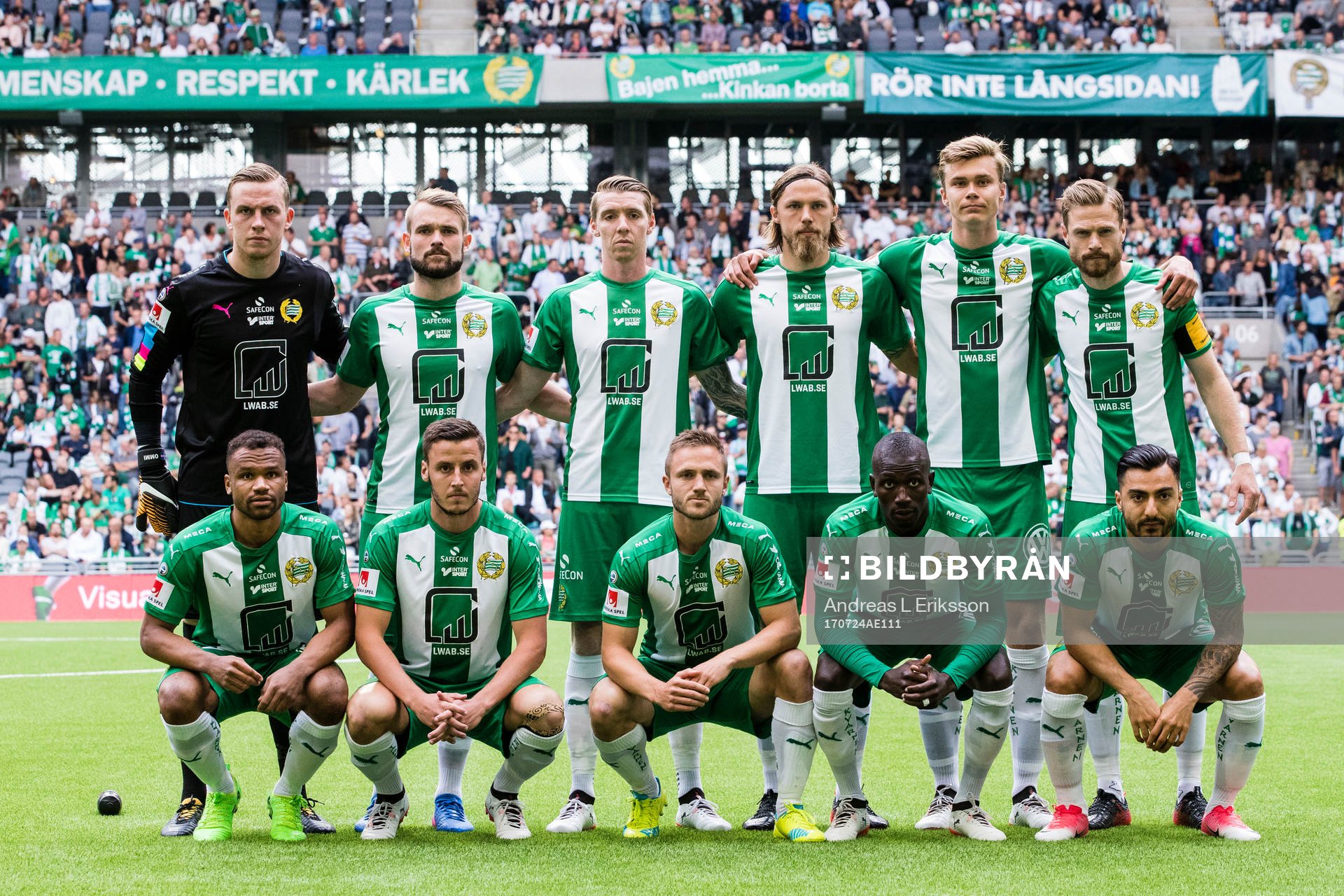 Hammarbys startelva innan fotbollsmatchen i Allsvenskan