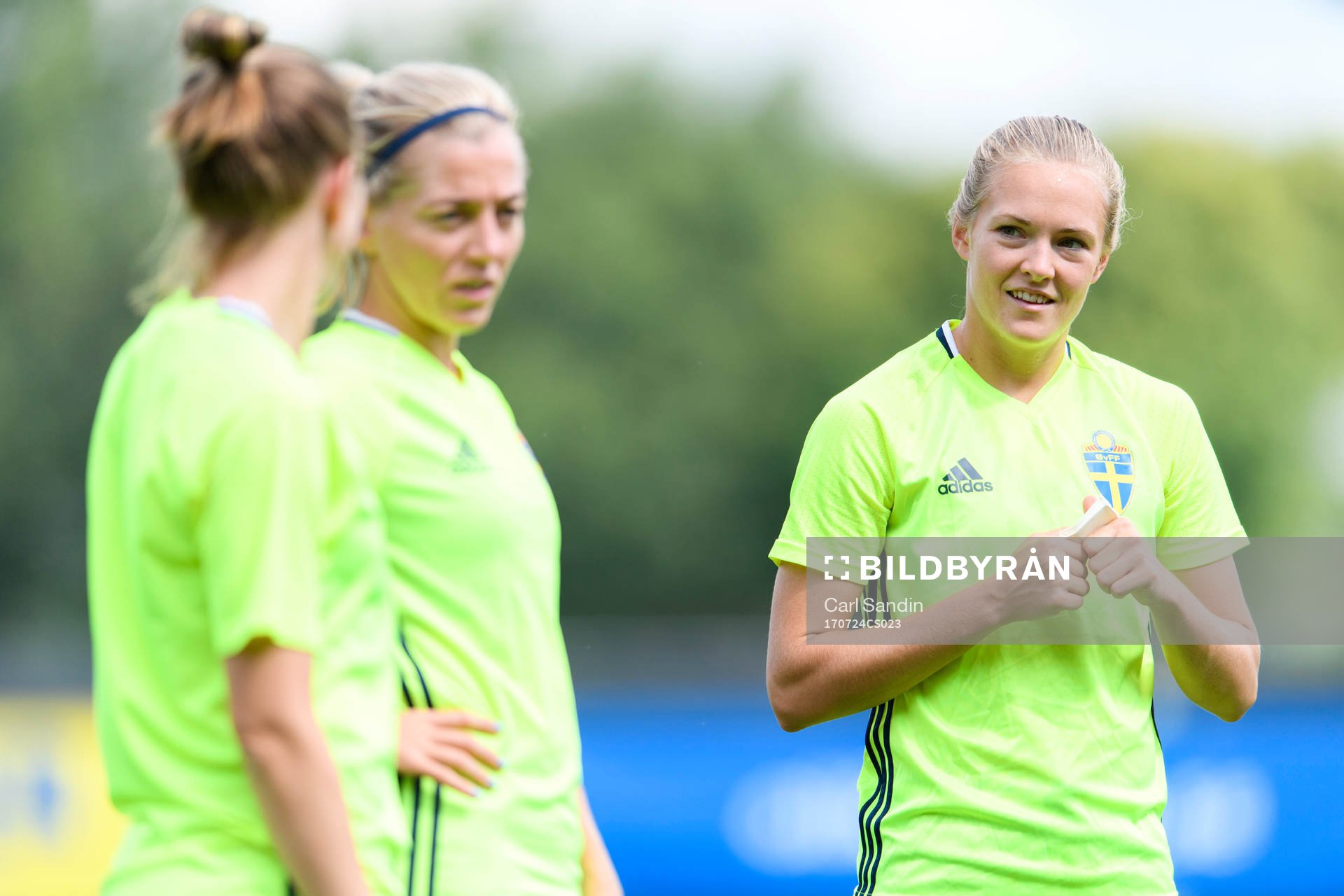 Linda Sembrant och Magdalena Eriksson på en träning med