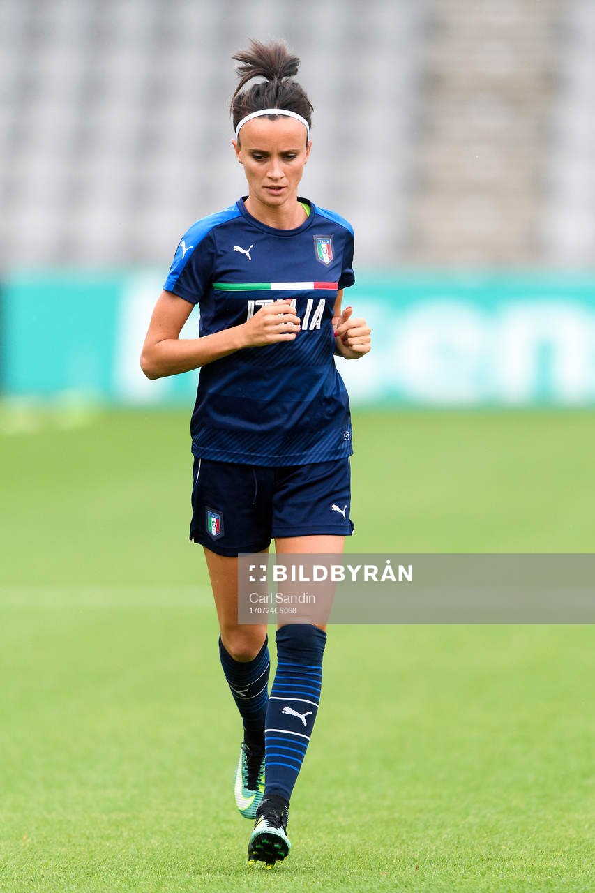 Barbara Bonansea på en träning med det italienska landslaget under dag 9 av fotbolls-EM den 24 juli 2017 i Doetinchem.
