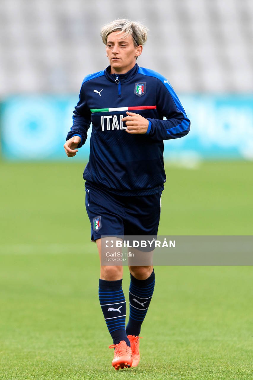 Melania Gabbiadini på en träning med det italienska
