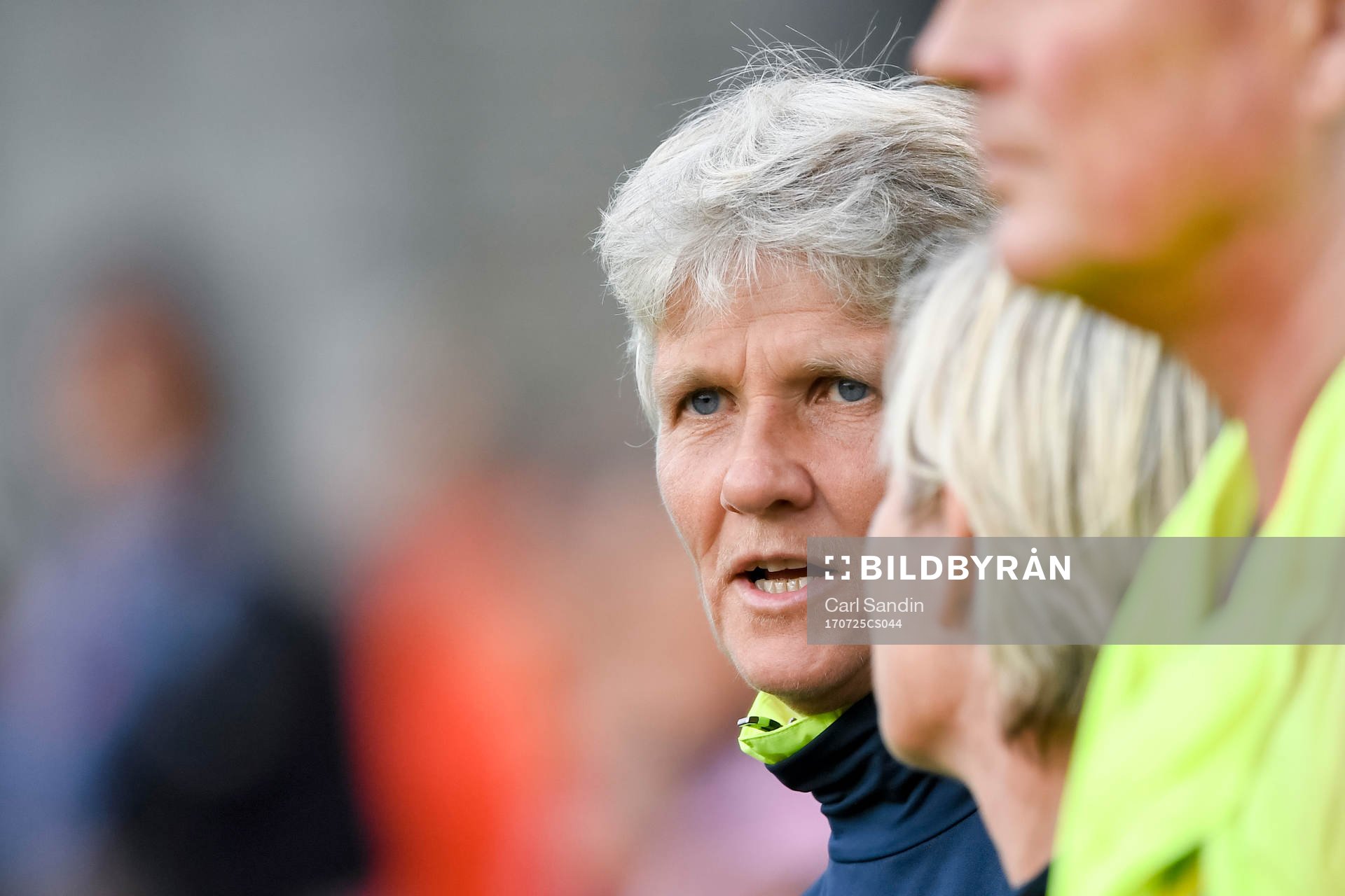 Sveriges förbundskapten Pia Sundhage före matchen mellan