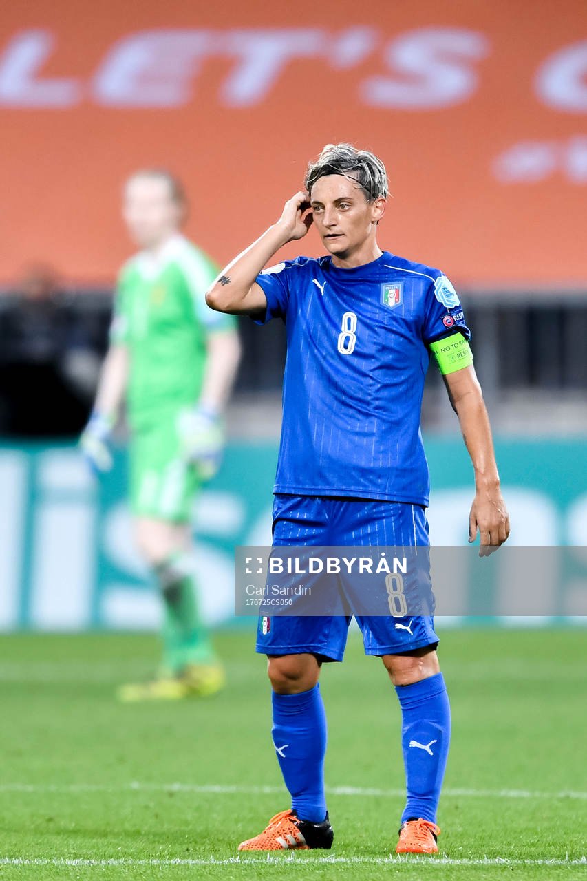 Italiens Melania Gabbiadini i matchen mellan Sverige och Italien under dag 10 av fotbolls-EM den 25 juli 2017 i Doetinchem.