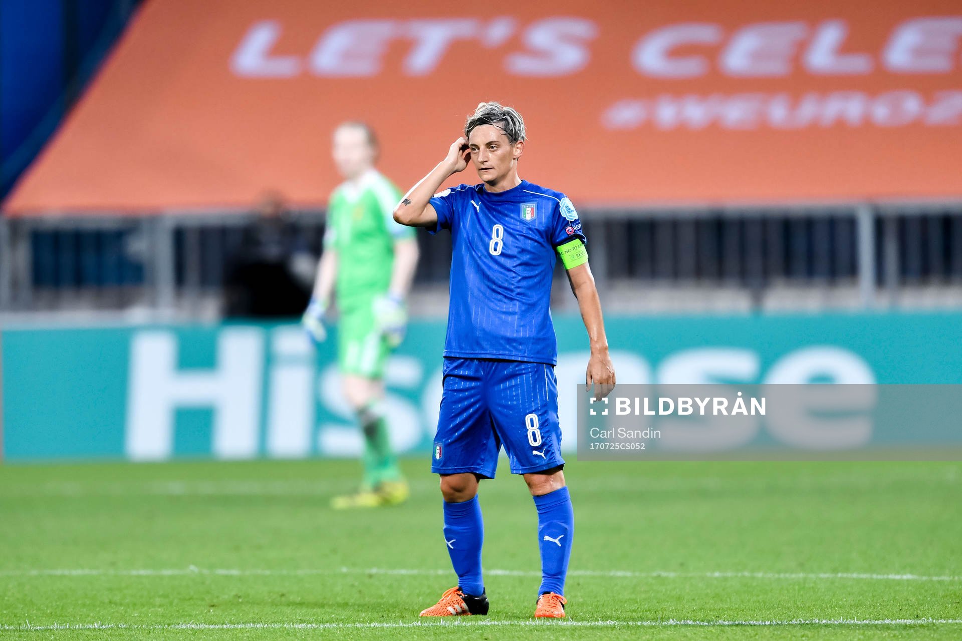 Italiens Melania Gabbiadini i matchen mellan Sverige och Italien under dag 10 av fotbolls-EM den 25 juli 2017 i Doetinchem.