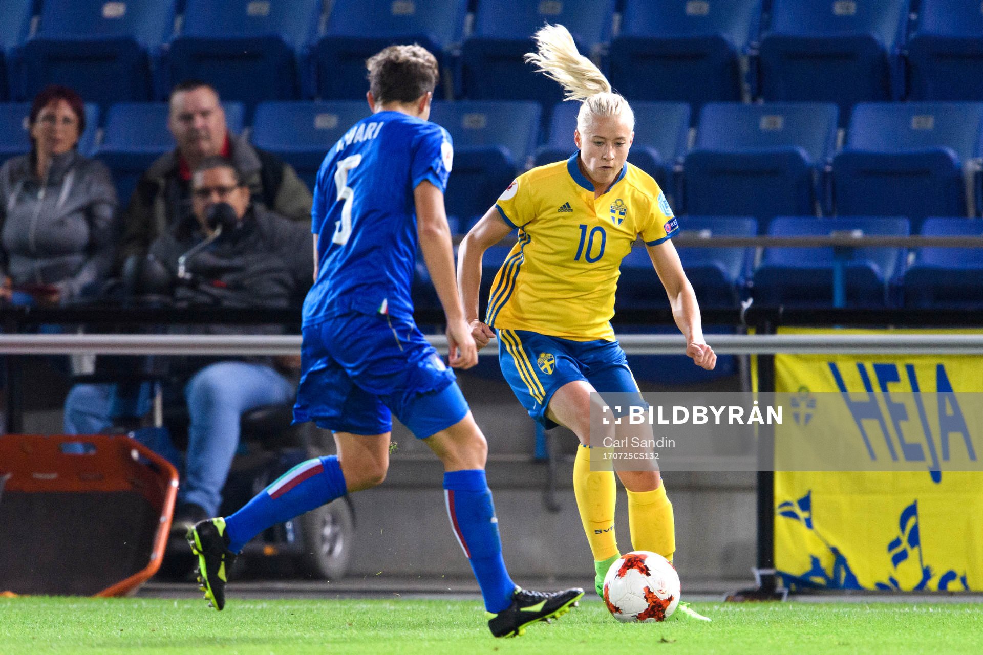 Sveriges Julia Spetsmark i matchen mellan Sverige och Italien under dag 10 av fotbolls-EM den 25 juli 2017 i Doetinchem.