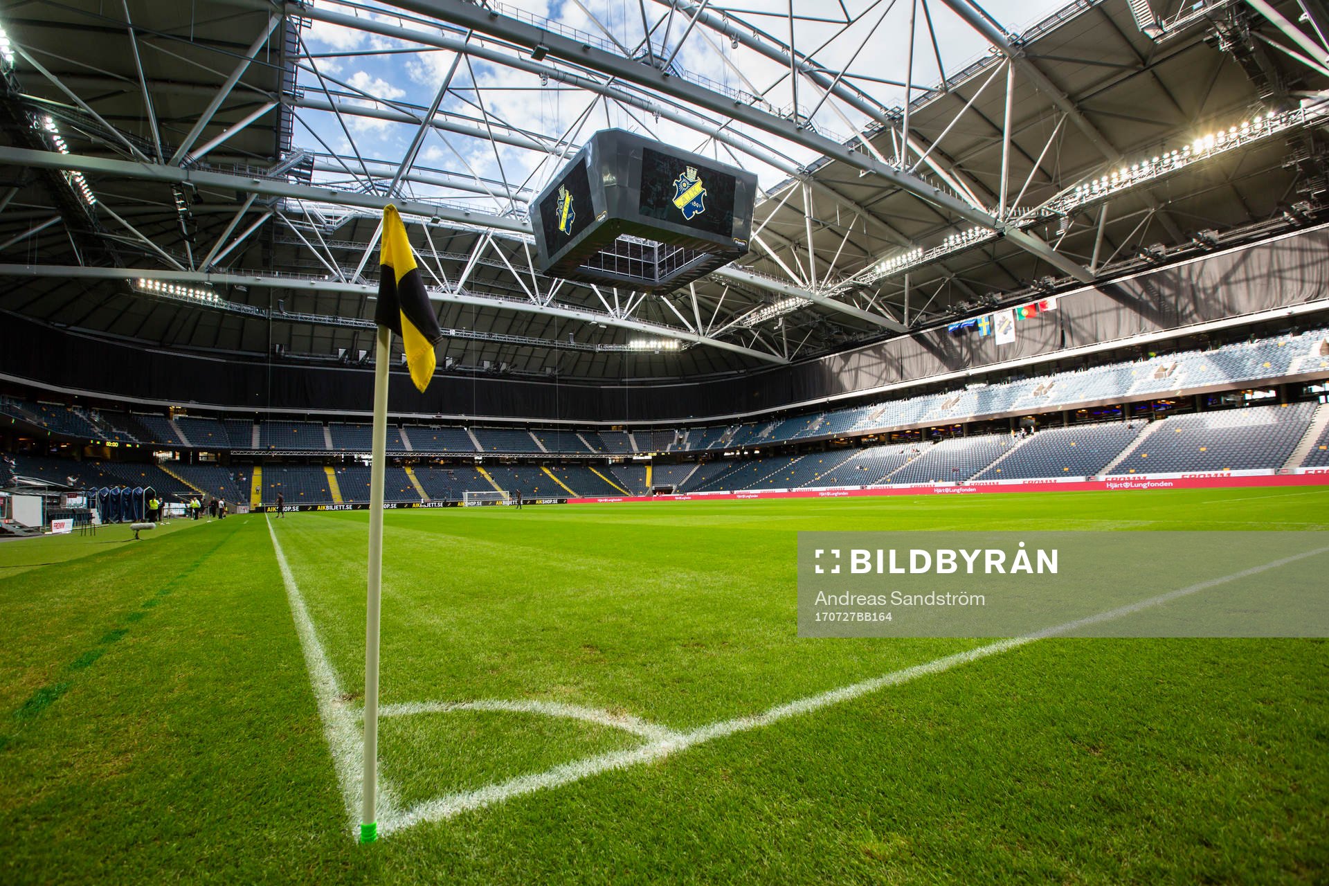 Vy över interiören på Friends Arena