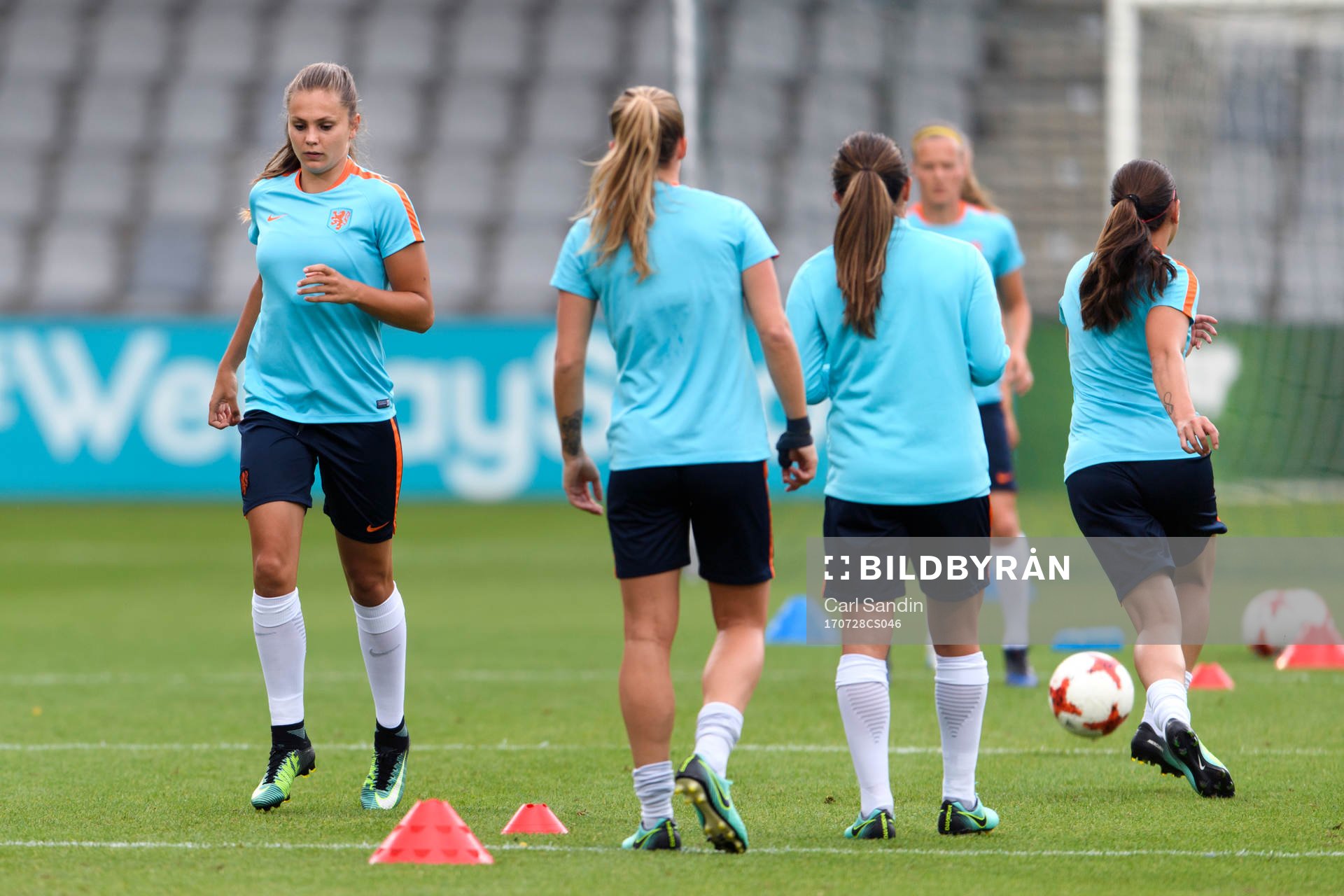 Lieke Martens på en träning med det holländska landslaget