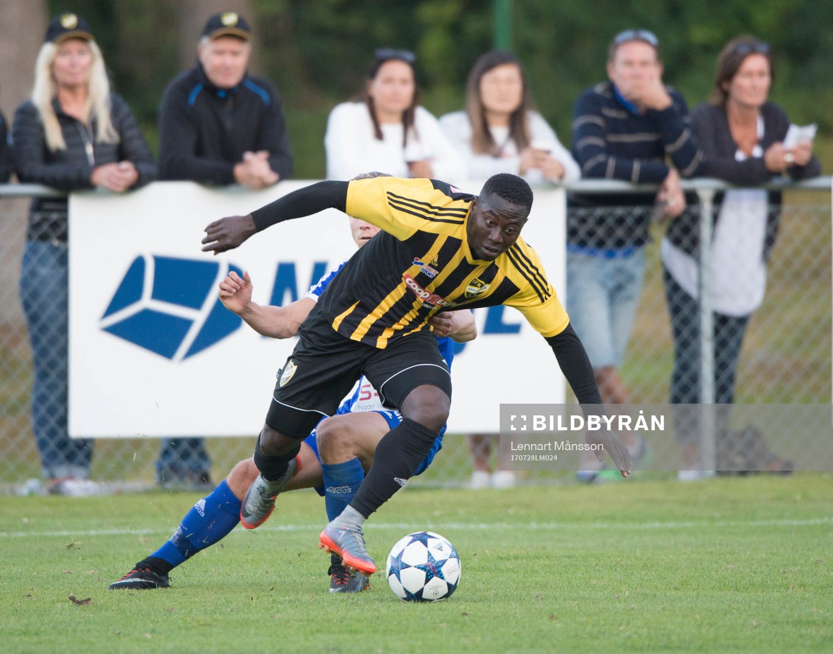 IFK Hässleholms Mike Andrew i matchen i division 2 mellan Asarum och IFK Hässleholm i Asarum 28 juli 2017.  