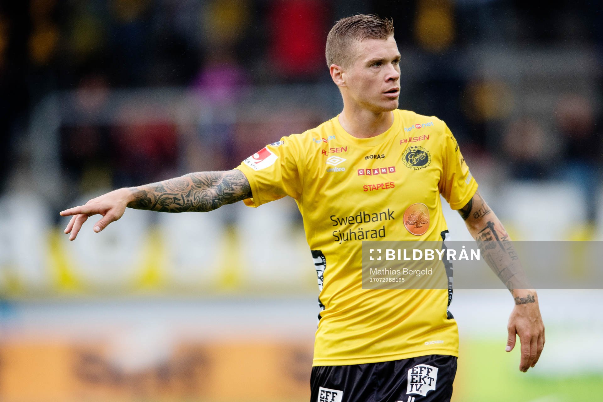 Elfsborgs Samuel Holmén gestikulerar