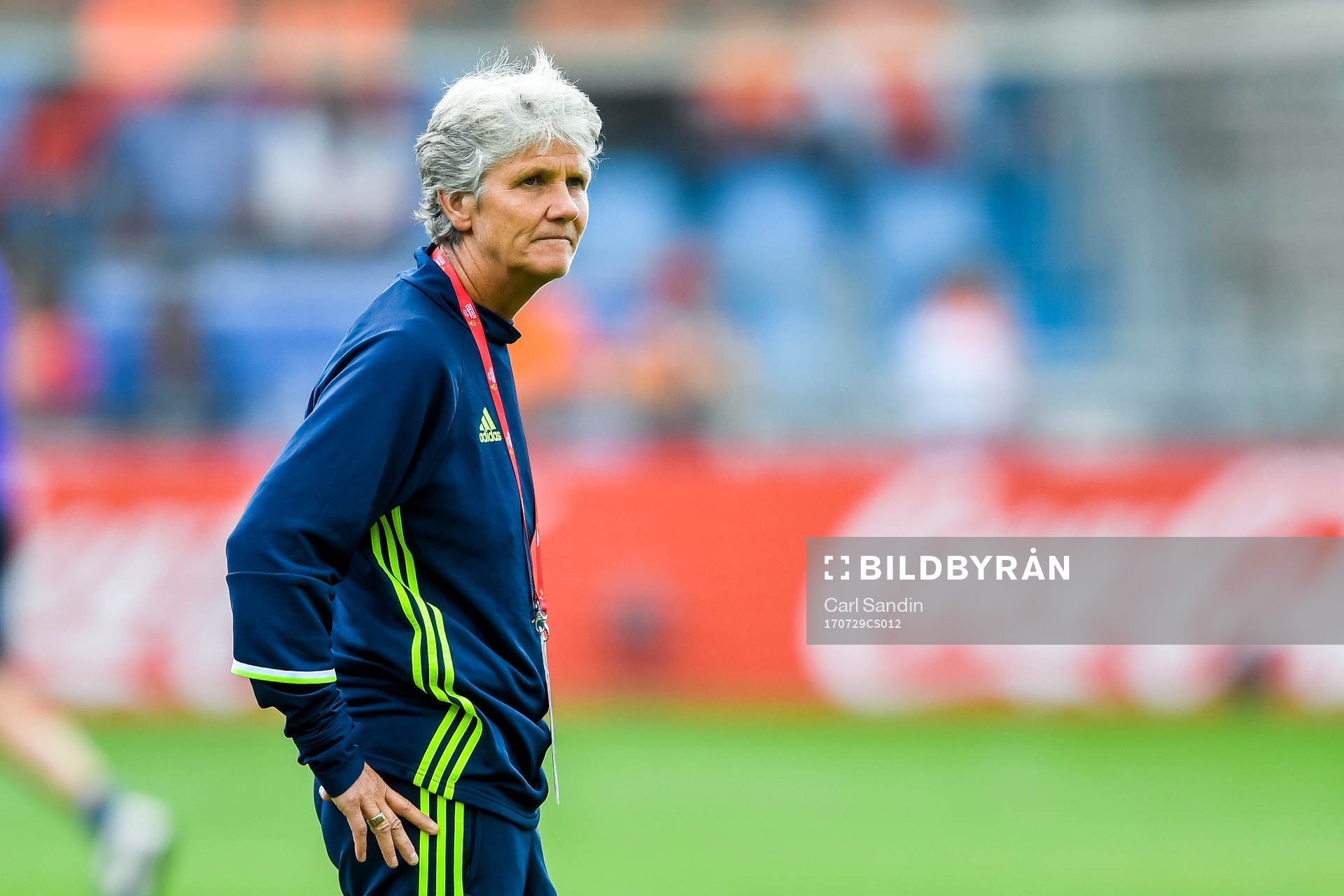 Sveriges förbundskapten Pia Sundhage före  kvartsfinalen