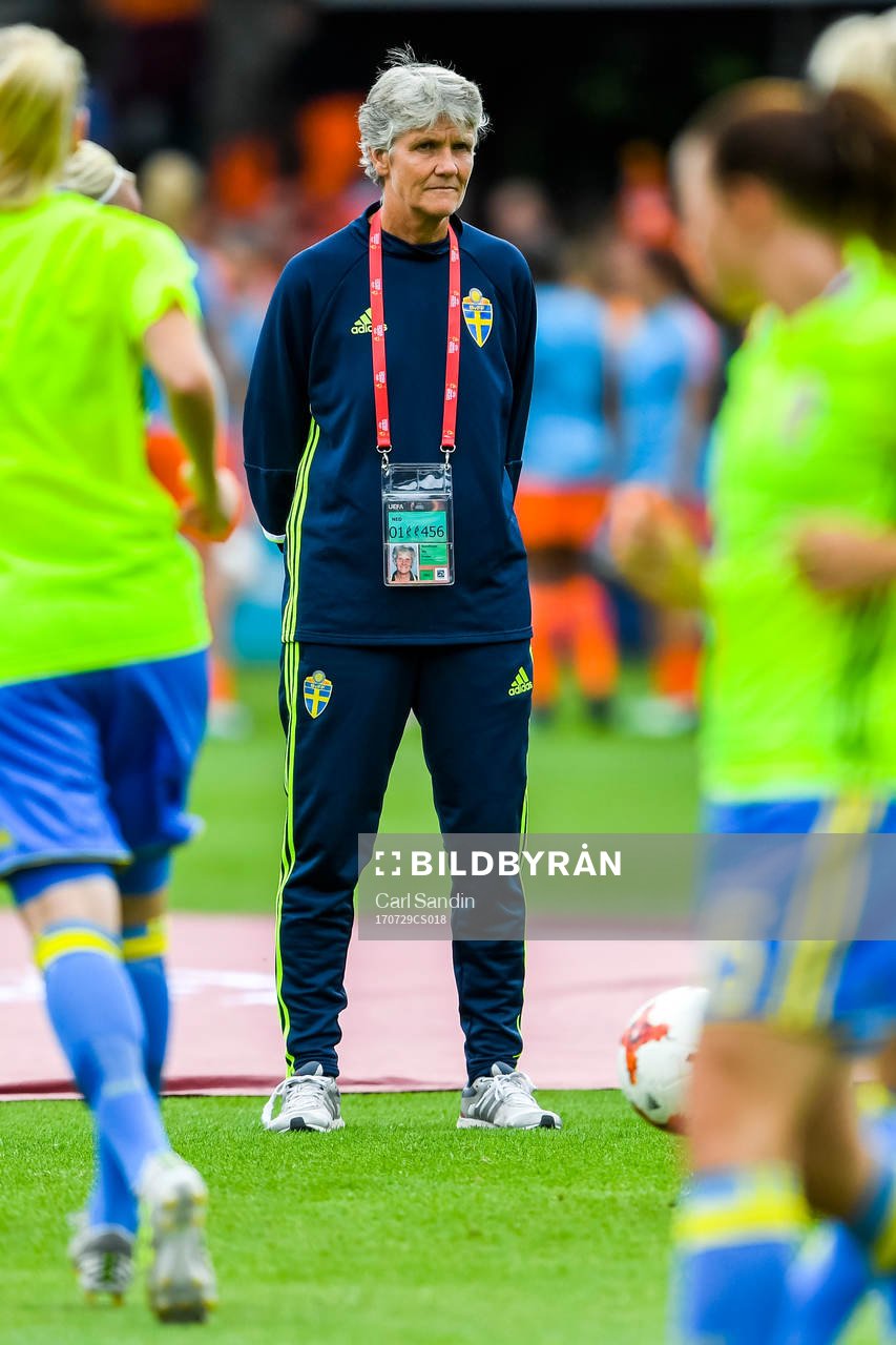 Sveriges förbundskapten Pia Sundhage före  kvartsfinalen