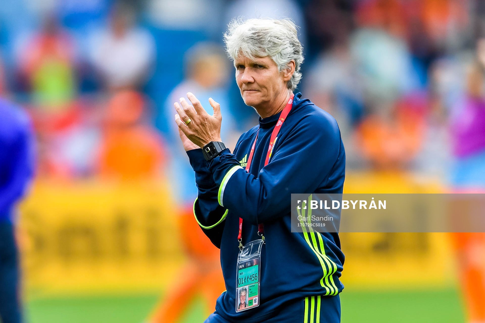 Sveriges förbundskapten Pia Sundhage före  kvartsfinalen